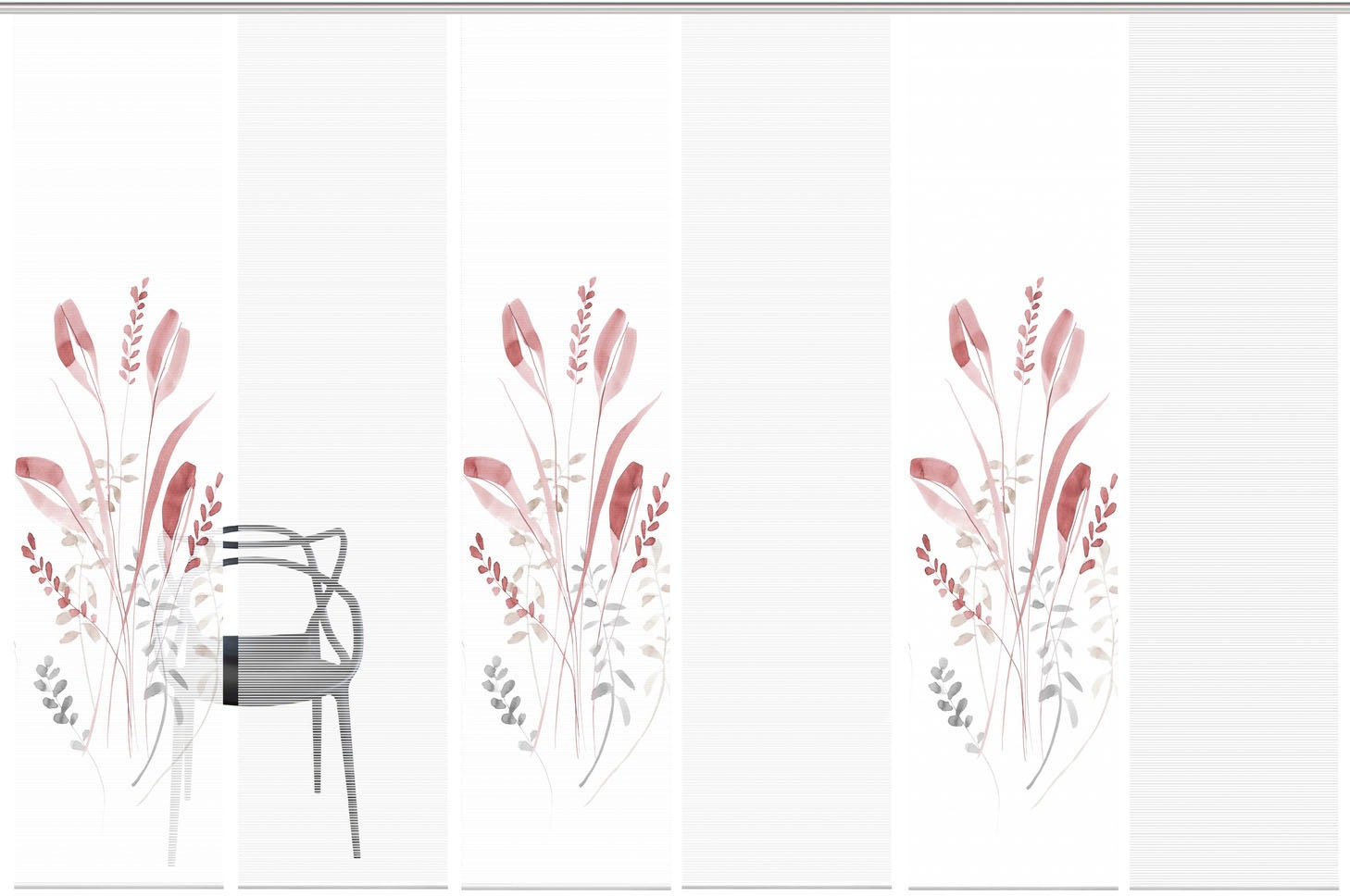 Vision S Schiebegardine "AYENE 6er SET" Paneelwagen 6 Stk. tlg. Schiebevorh günstig online kaufen