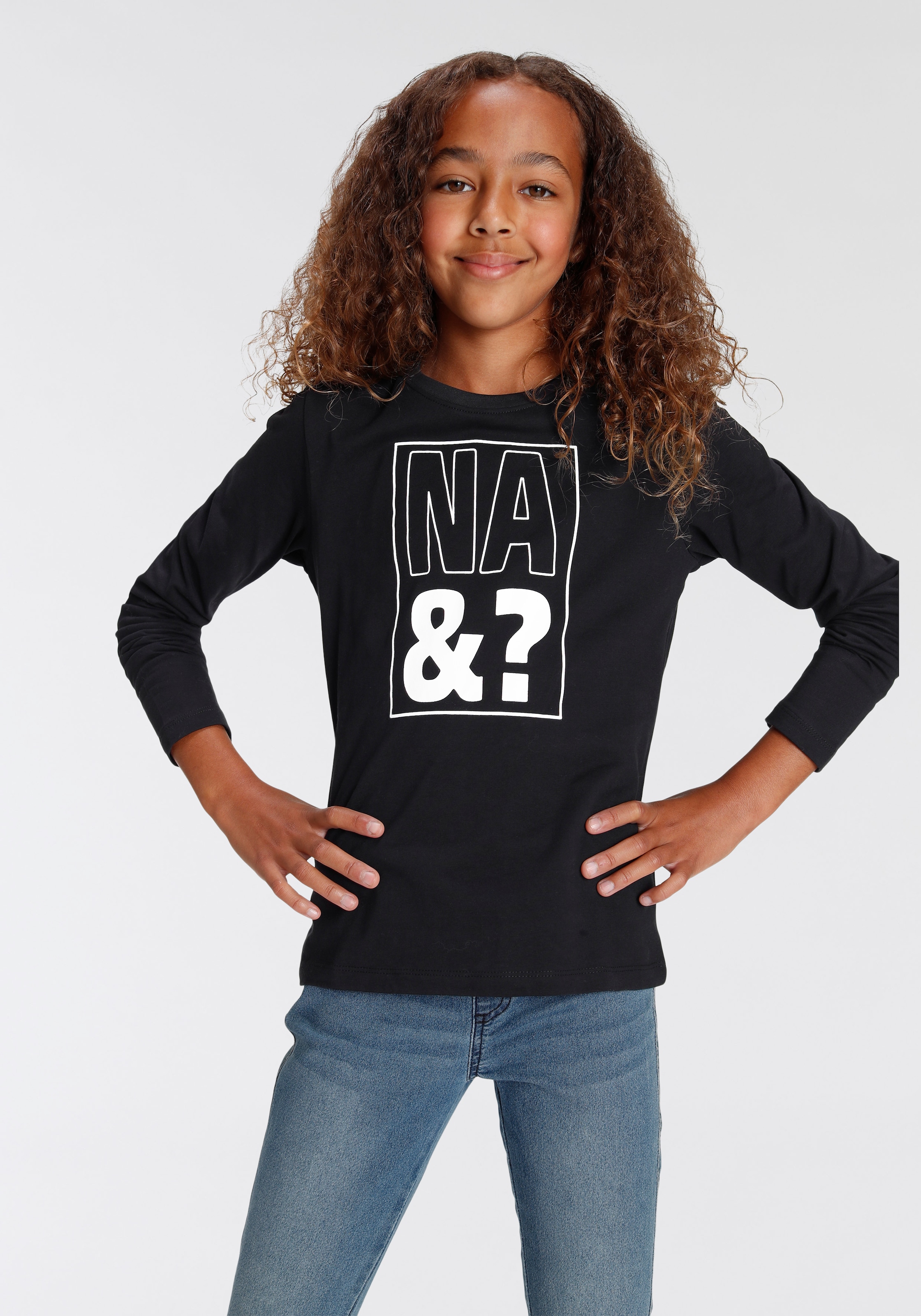 Druck »NA&?«, Langarmshirt KIDSWORLD BAUR |