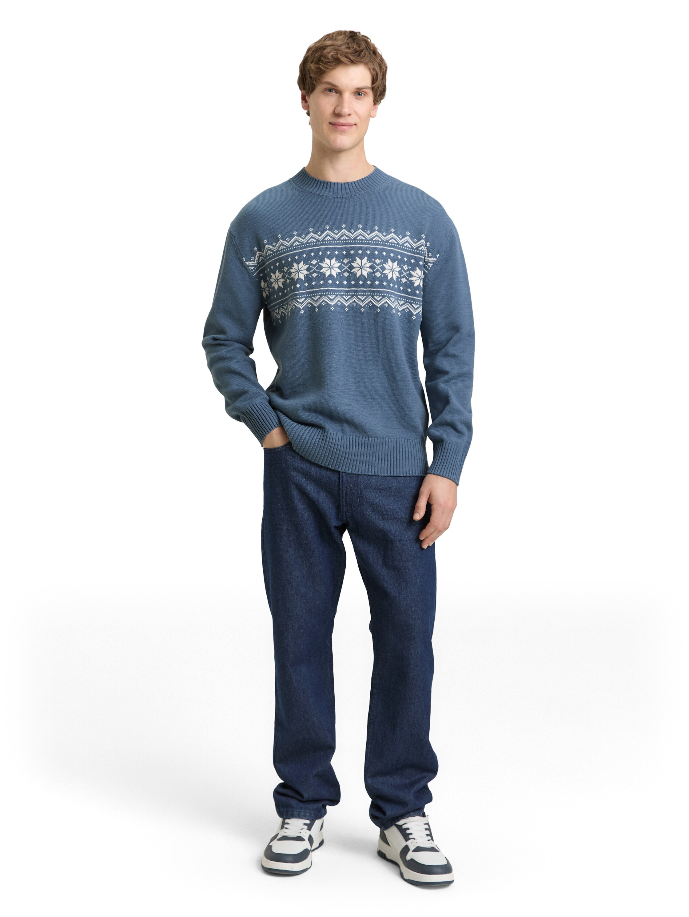 TOM TAILOR Denim Strickpullover mit Norweger-Muster