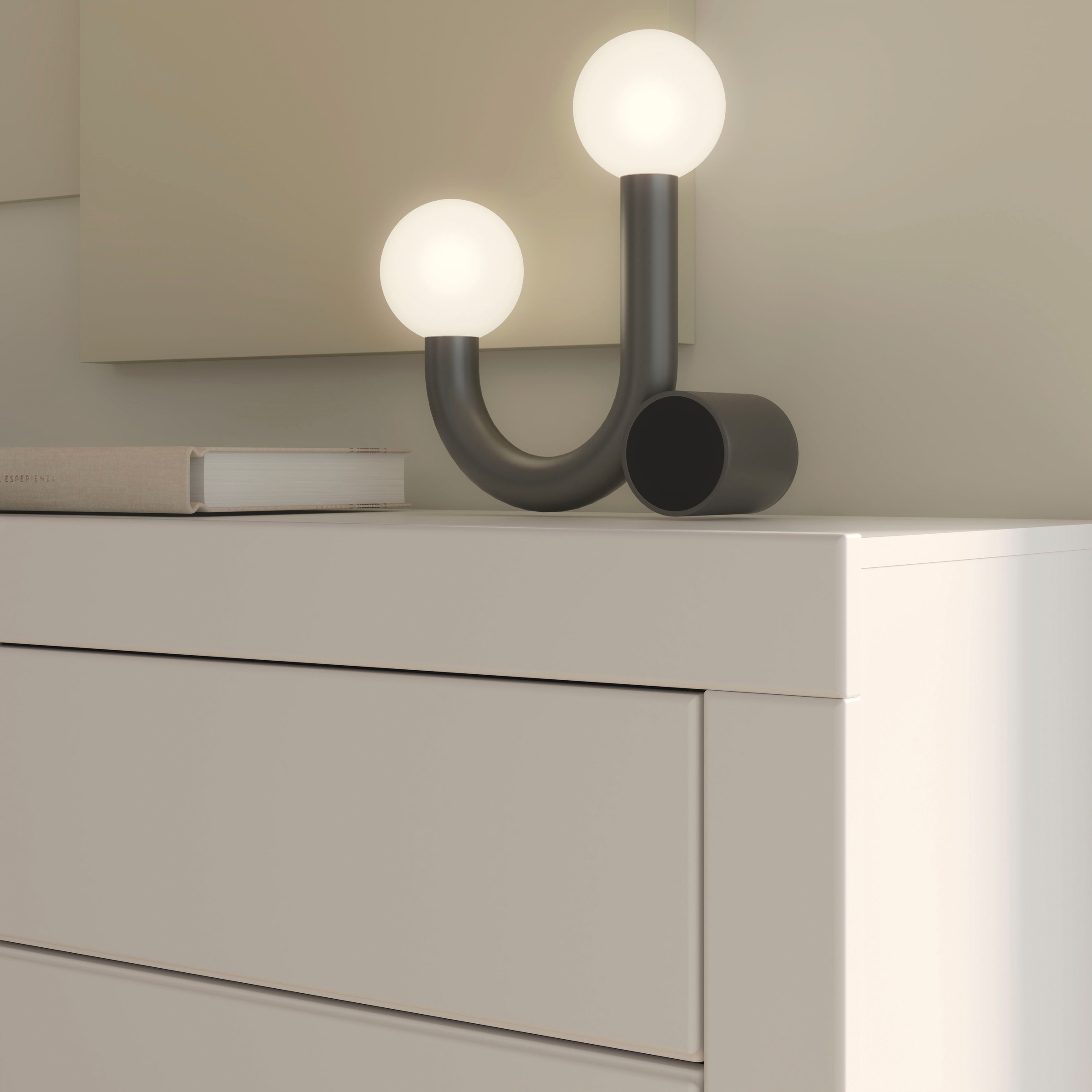 FORTE Sideboard »Lefkadas, Breite 170,7, Höhe 93,5cm«, Sideboard, viel Platz, Push to open, Grifflos, breite Rahmenoptik