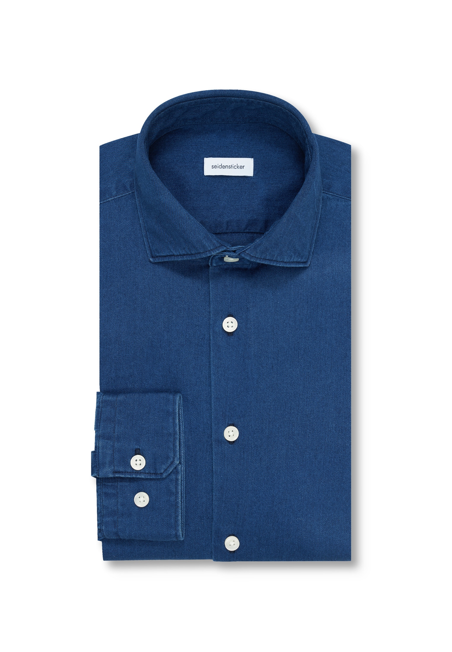 seidensticker Jeanshemd Regular 1/1 Kentkragen Denim