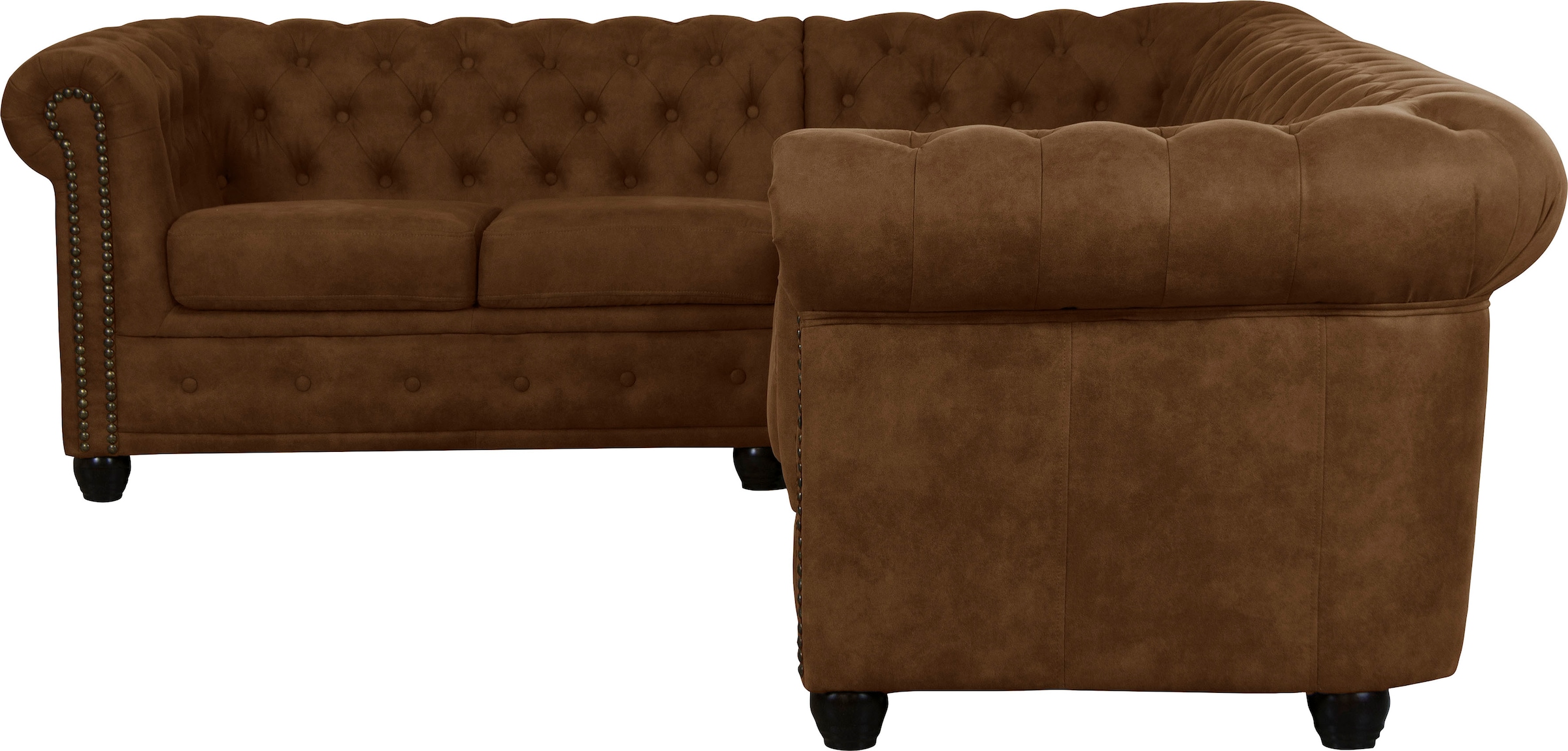 Home affaire Chesterfield-Sofa »Rysum L-Form«, Chesterfield-Optik, gleichschenklig