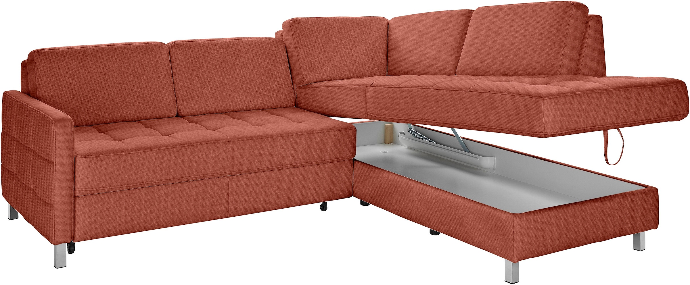 sit&more Ecksofa »Pablo L-Form«, wahlweise mit Bettfunktion und Bettkasten