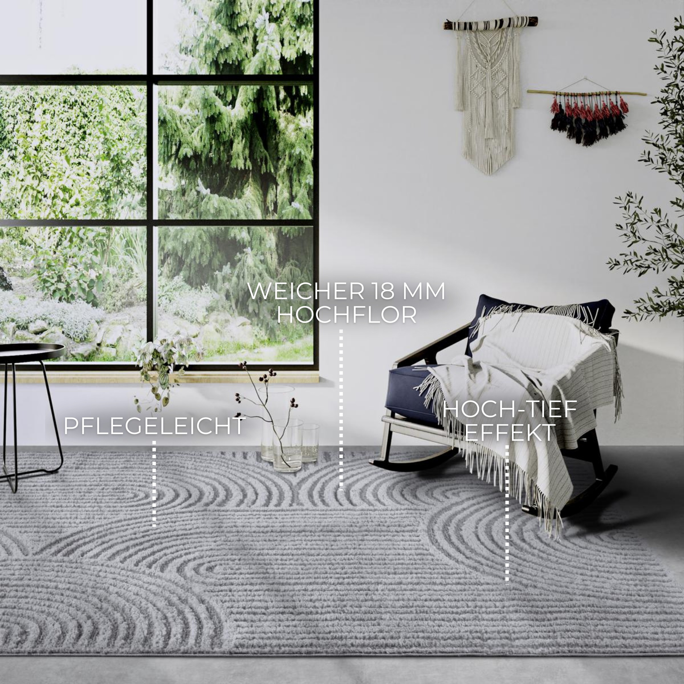 Thumbnail - ELLE DECORATION Designteppich "Chappe" rechteckig 18 mm Höhe Shaggy, Läufer, flauschig, weich, Langflor, modern, Hoch Ti...