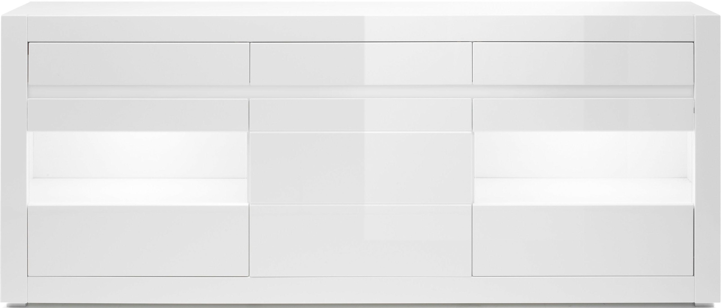 Home affaire Sideboard "Carat" Breite 217 cm, wird mit zwei Leisten angelie günstig online kaufen