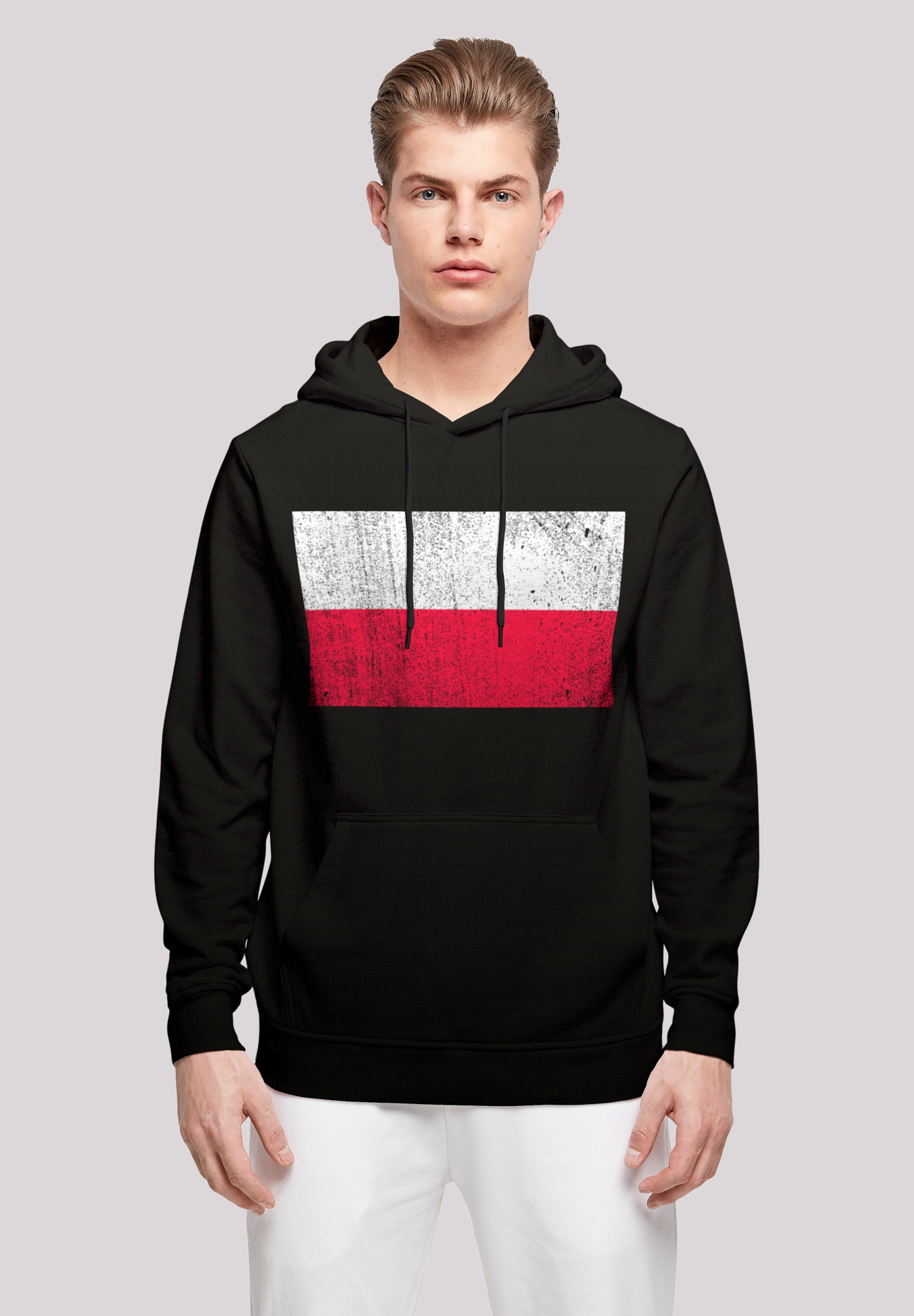 F4NT4STIC Kapuzenpullover "Poland Polen Flagge distressed", Print