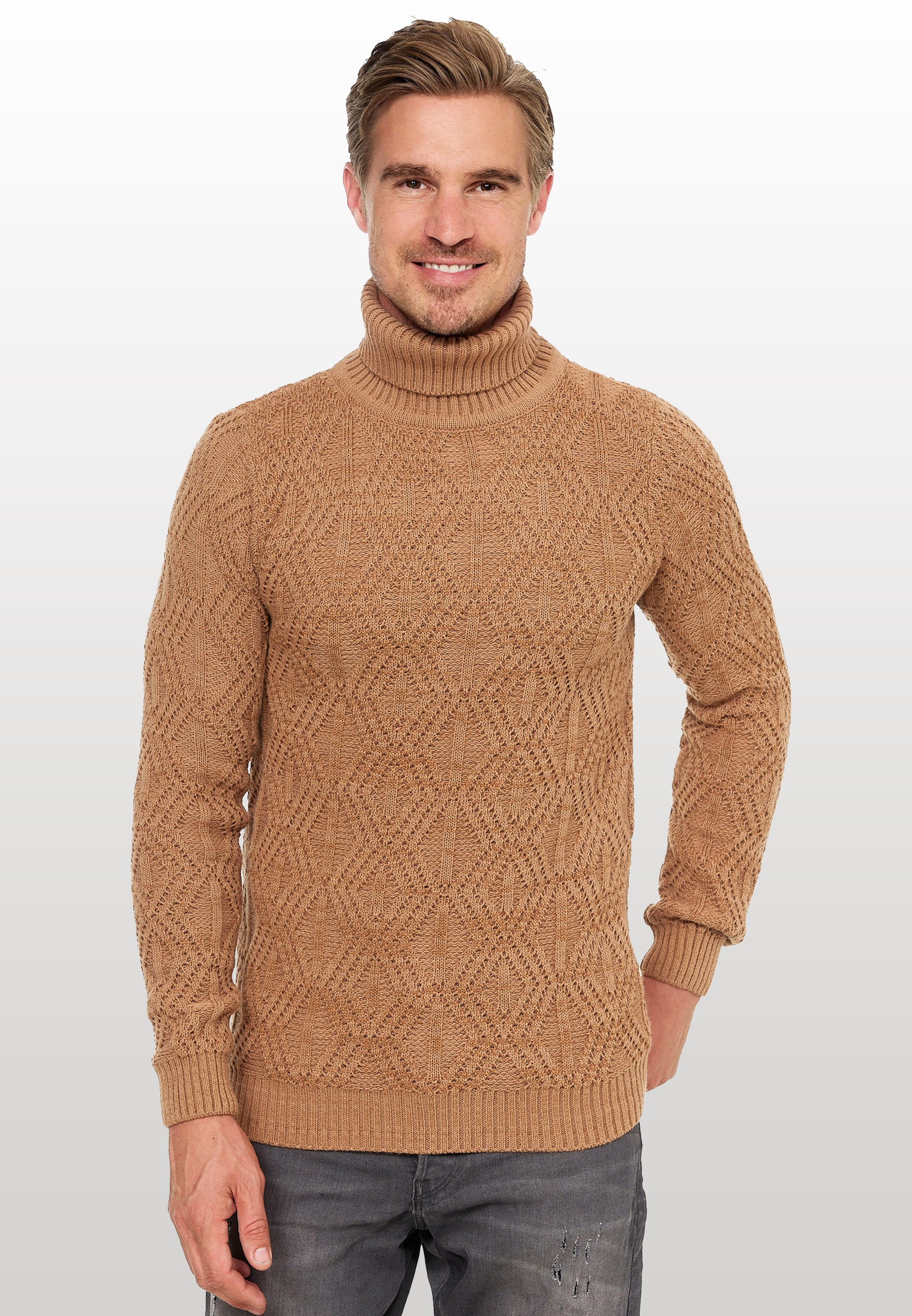 Rusty Neal Rollkragenpullover, in modischem Design