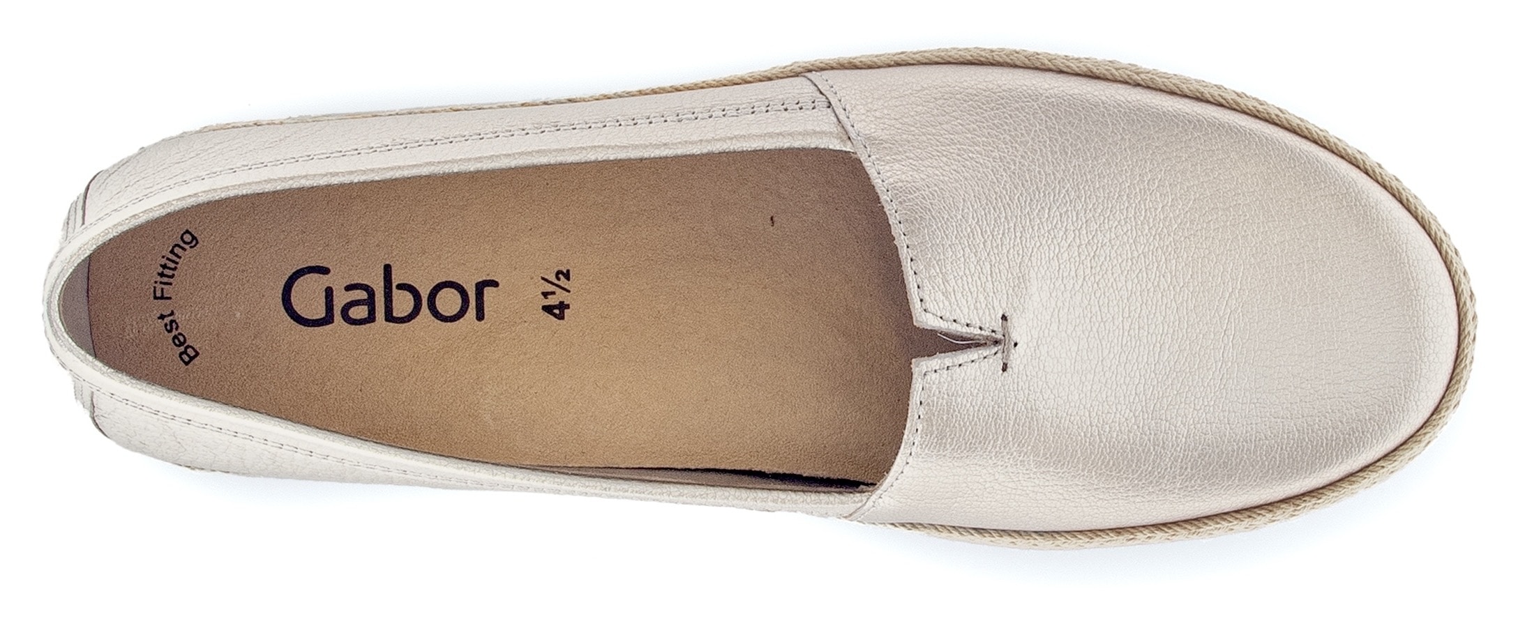 Gabor Slipper, Schlupfschuh, Bequemschuh, Flats mit jutebezogenem Plateau