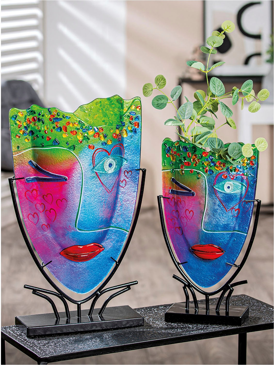 Casablanca by Gilde Dekovase "Glasart ovale Designvase Face "Twinkle", Höhe günstig online kaufen