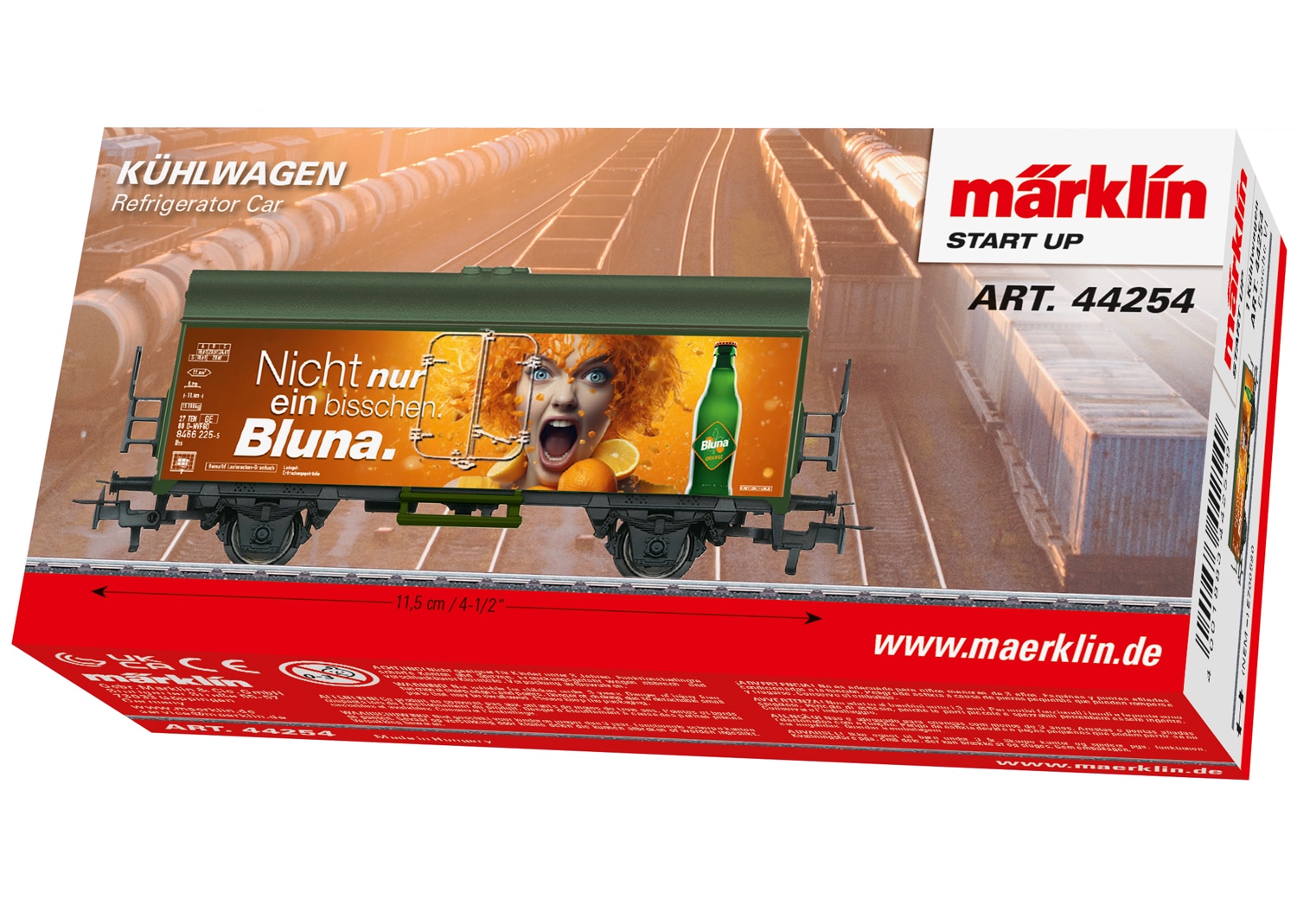 MÄRKLIN Kinder Güterwagen "Märklin Start up, Kühlwagen Bluna - 44254", orange, Kunststoff, Metall, Modelleisenbahn-Fahrzeuge