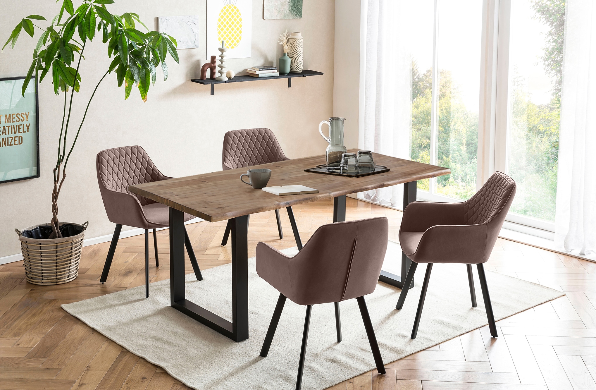 SalesFever Essgruppe, (Set, 5 tlg.), Tischplatte behandelt mit OSMO Hartwachs-Öl in seidenmattem Finish