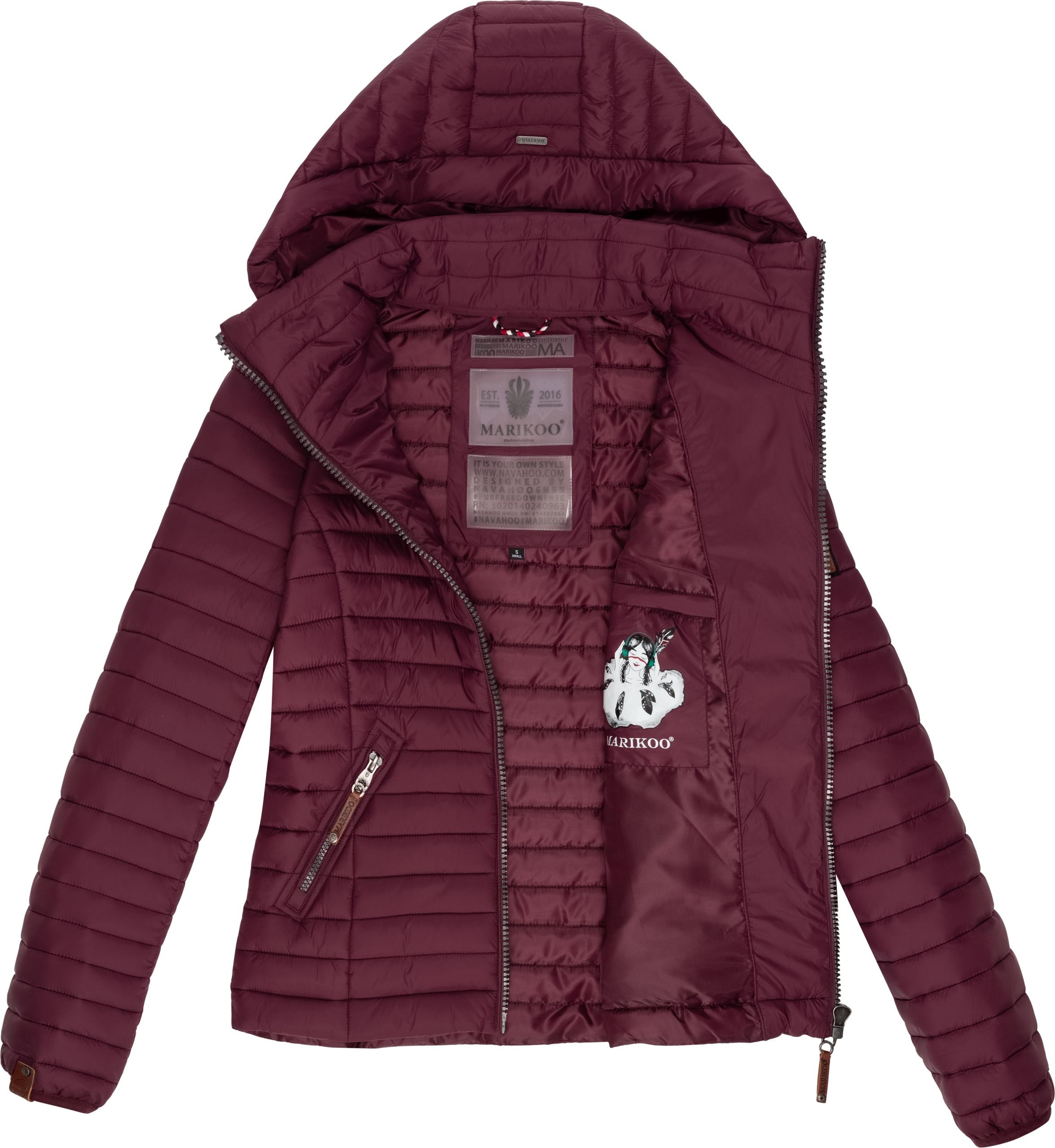 Marikoo Steppjacke »Löwenbaby«, mit Kapuze, stylische Übergangsjacke mit abnehmbarer Kapuze