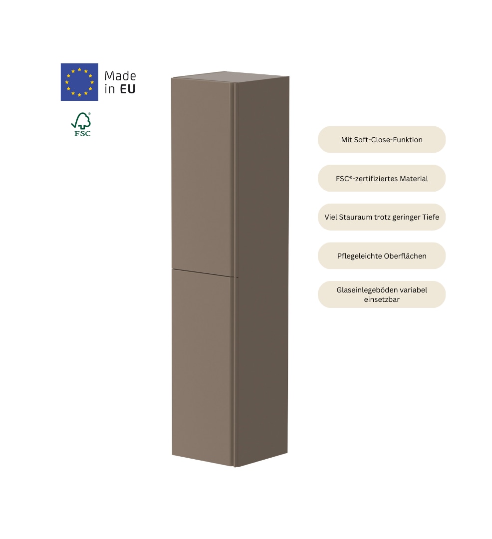 welltime Hochschrank »Cosmos«, mit Soft-Close Funktion, Breite 35 cm, Höhe 160 cm, FSC®