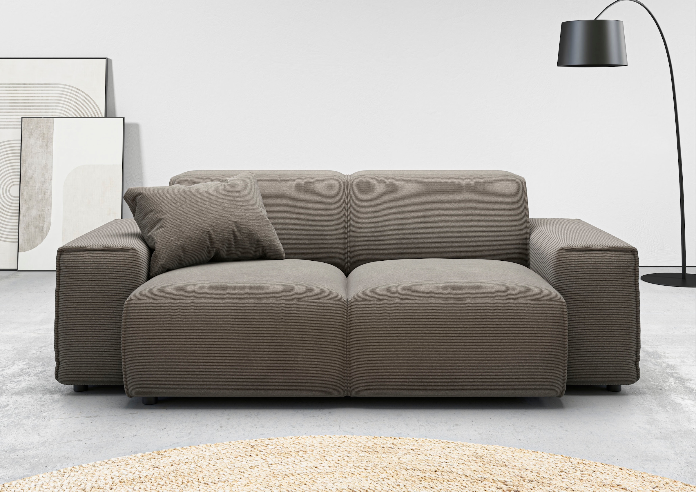 Home affaire 2-Sitzer "Glimminge auch in Breitcord + Feincord + Easy care-Bezug" besondere Kedernähte, Zierkissen