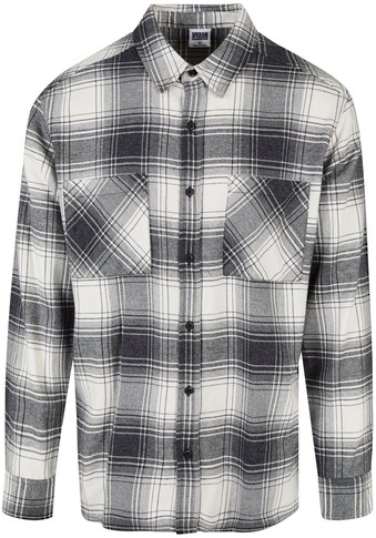 Langarmhemd »Urban Classics Herren Mock Check Shirt«, (1 tlg.)