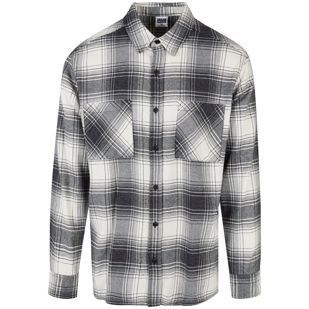 URBAN CLASSICS Langarmhemd »Urban Classics Herren Mock Check Shirt«, (1 tlg.)