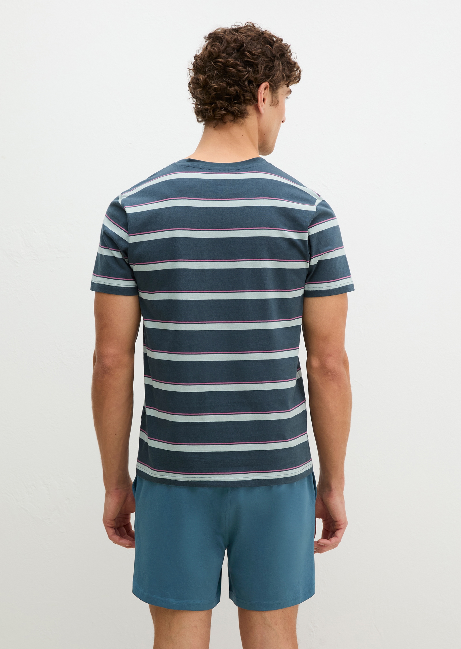 Marc O'Polo Shorty »Mix N Match Cotton« 3er Pack, 2 tlg. mit Rundhalsausschnitt, kurzem Arm und gestreiftem Oberteil