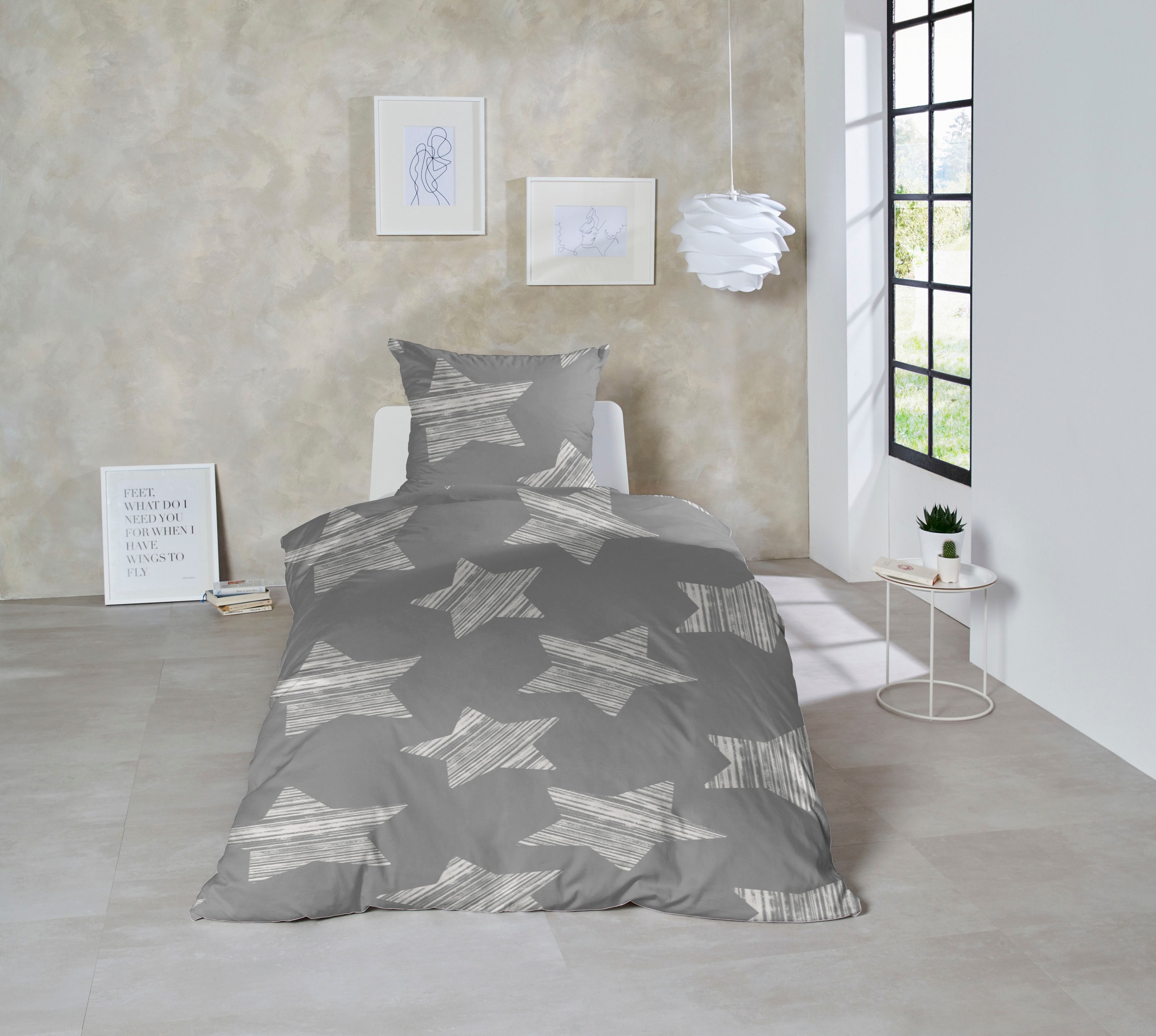 Primera Bettwäsche "Feinbiber-Bettwäsche Stars" 2 Stk. mit winterlichen Ste günstig online kaufen