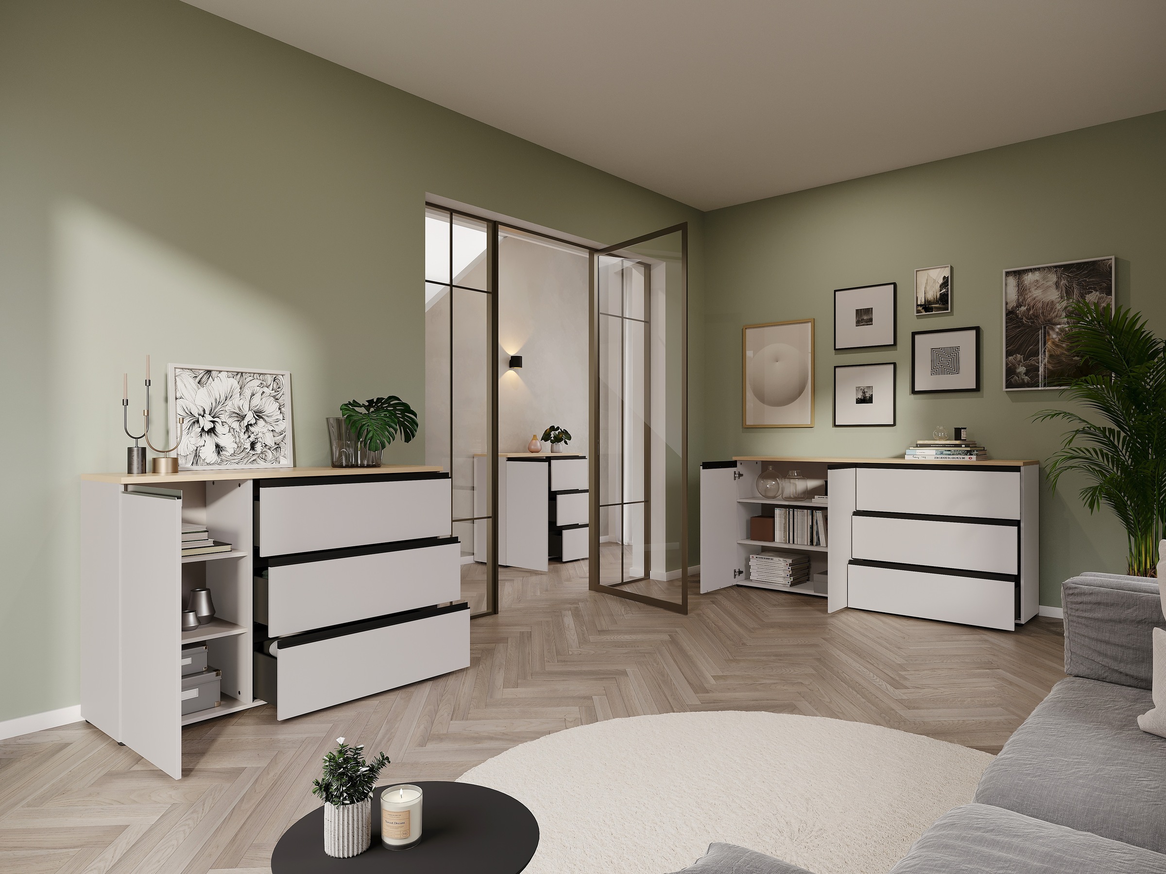 GERMANIA Kommode »Cormano« Breite 90 cm, verstellbare Böden, Soft-close, Made in Germany