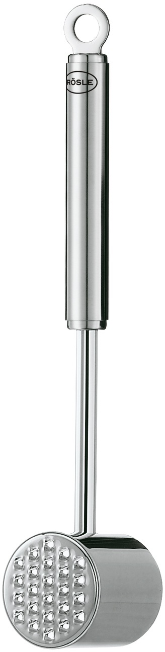 RÖSLE Fleischhammer, silber, Fleischklopfer, Hammer zum Klopfen von Fleisch, Edelstahl 18/10, spülmaschinengeeignet