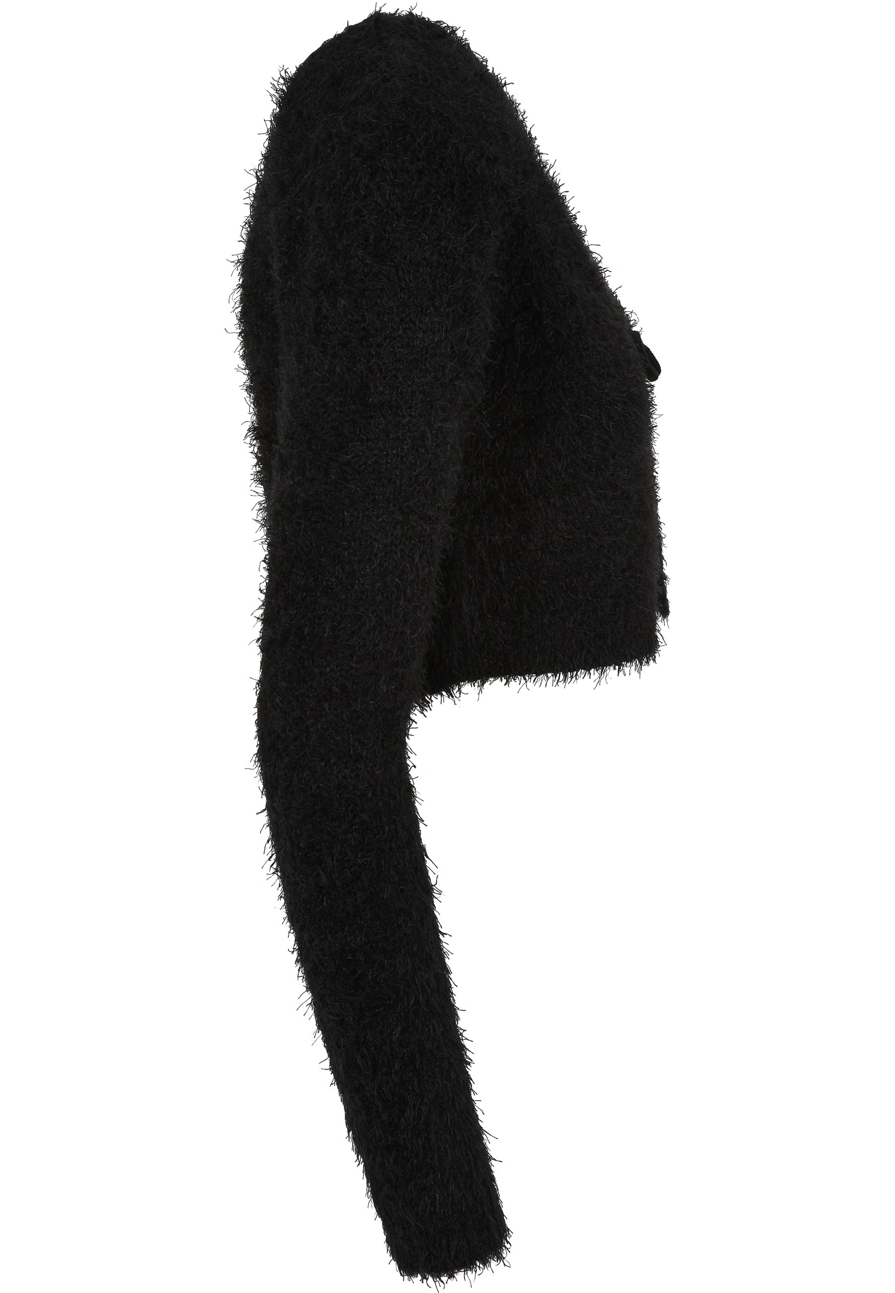 URBAN CLASSICS Strickjacke »Urban Classics Damen Ladies Tied Cropped Feather Cardigan« 1 Stk.