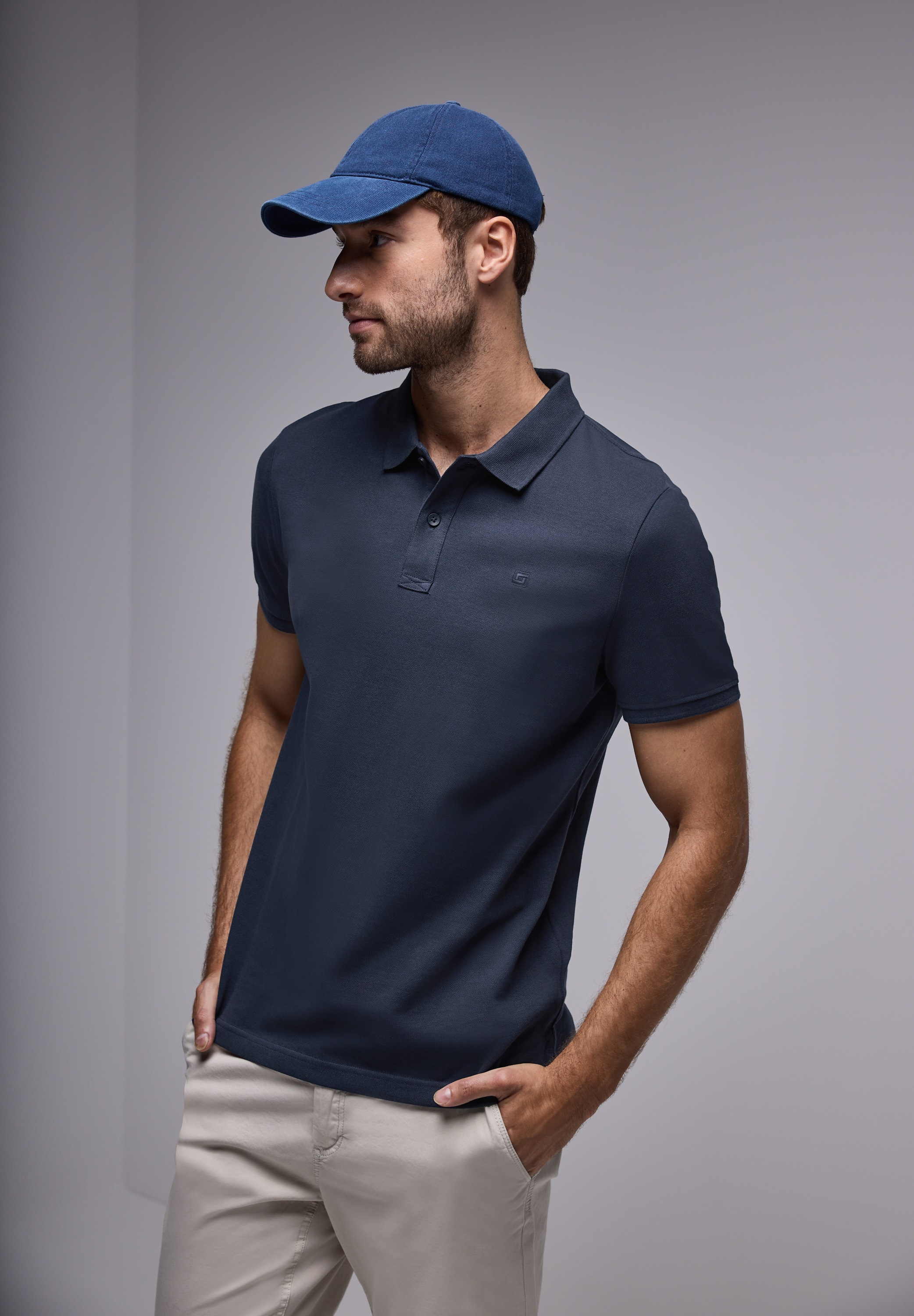 STREET ONE MEN Poloshirt aus reiner Baumwolle