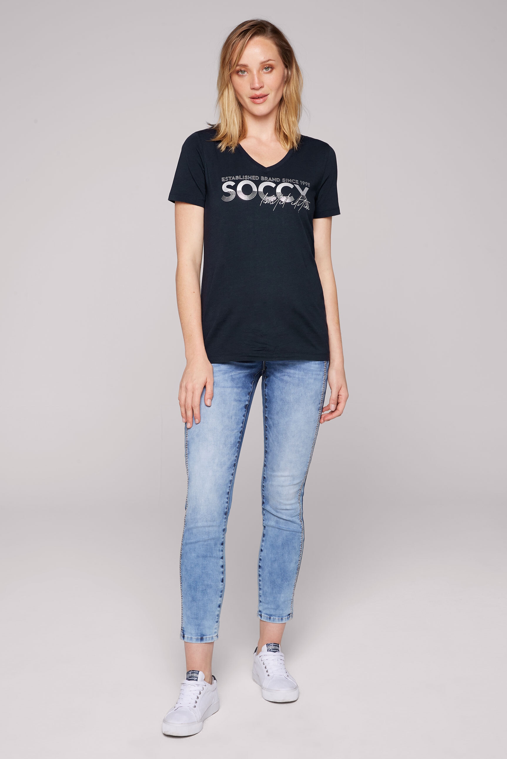 Elasthan-Anteil bestellen mit | SOCCX V-Shirt, online BAUR