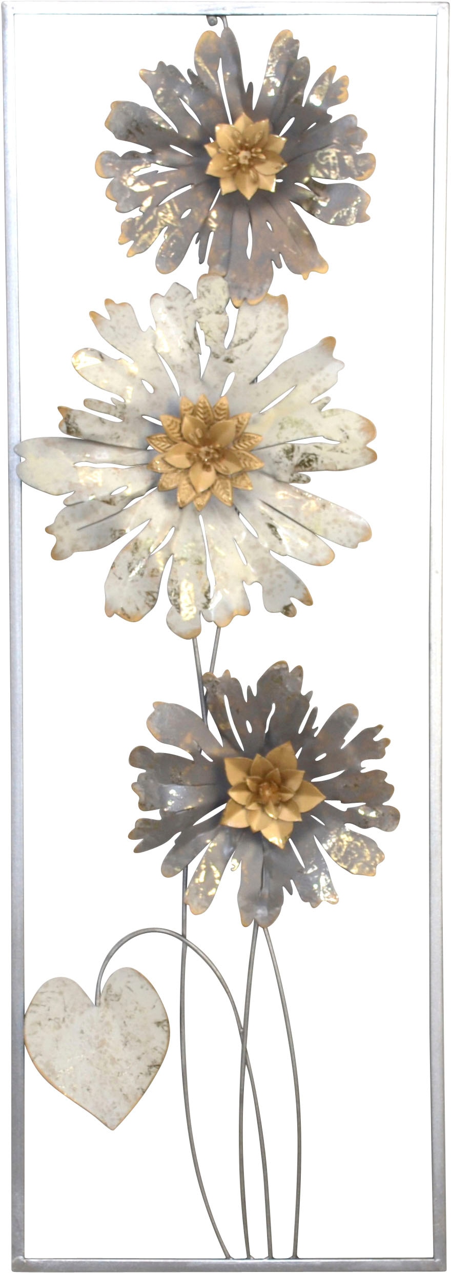 HOFMANN LIVING AND MORE Wanddekoobjekt "Wanddekoration" Blumen aus Metall, günstig online kaufen