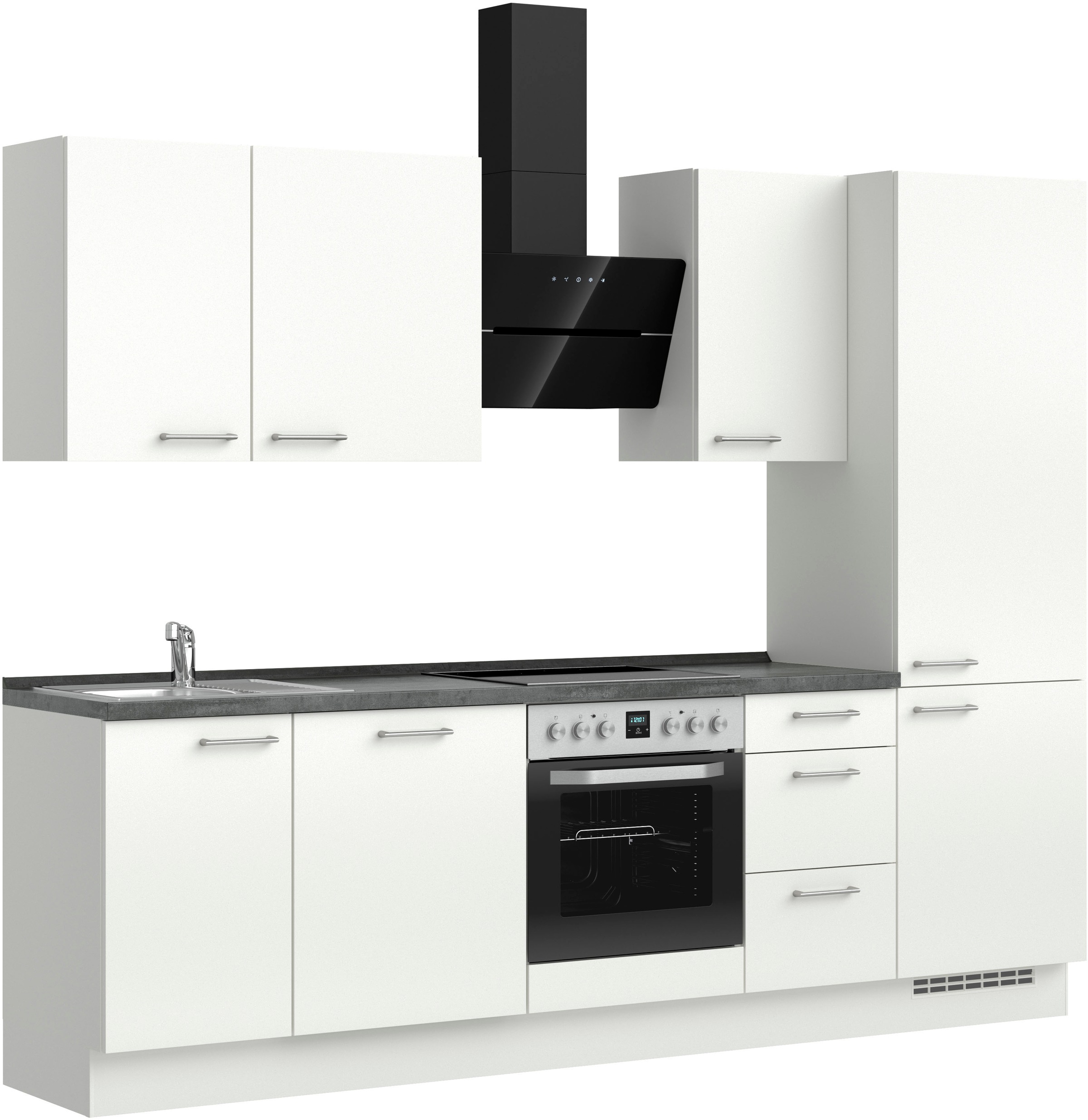 nobilia® Küchenzeile »"Laser II"«, vormontiert, Ausrichtung wählbar, Breite 270 cm, wahlw. mit E-Geräten