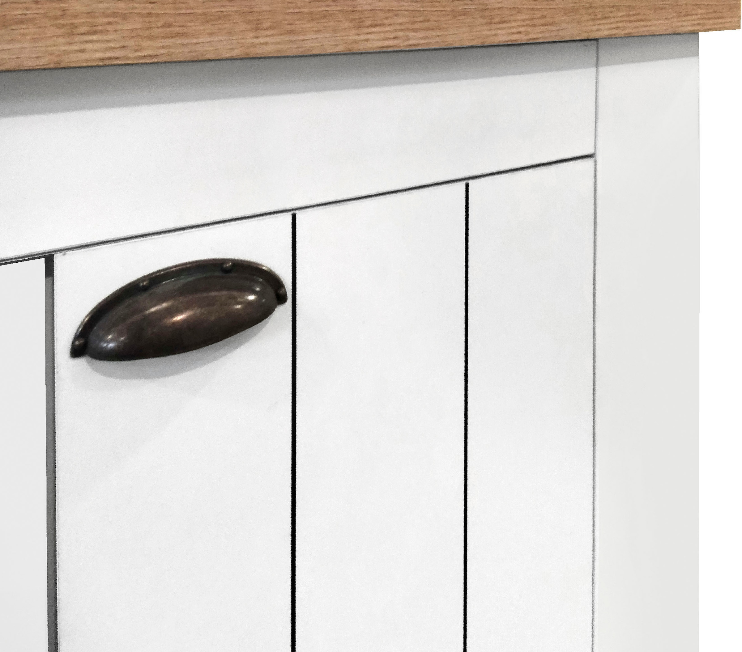 INOSIGN Schuhschrank »FIGO, Made in Italy – Schuhkommode,Schuhregal für ca. 40 Paar Schuhe«, (1 St.), 4-Türig, Siebdruck-dekorative Fräsungen, 10 Fächer, Höhe 200 cm