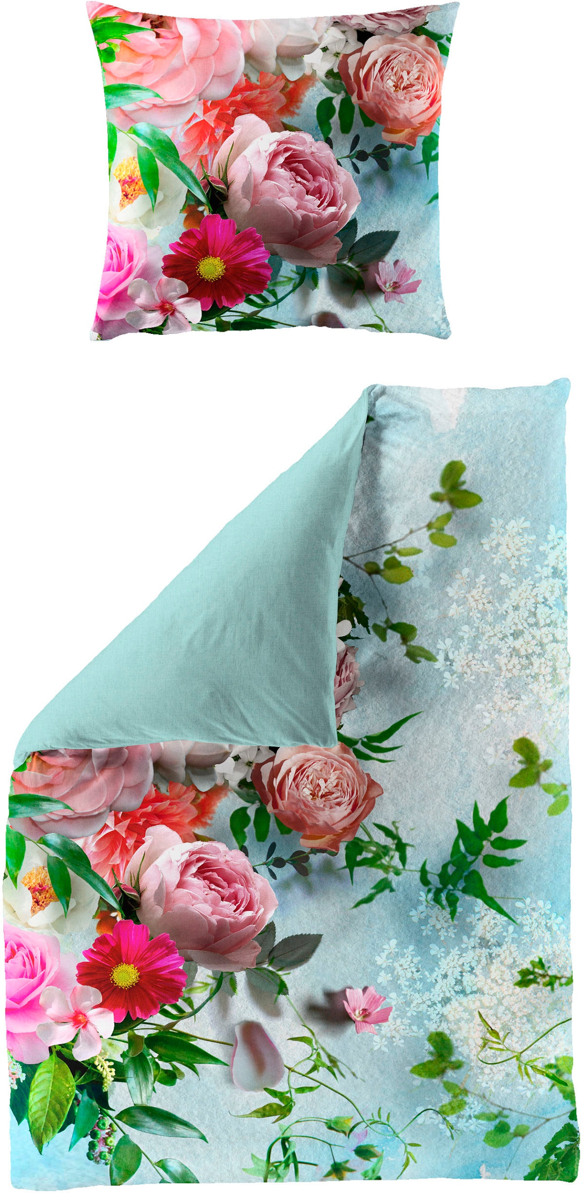 BIERBAUM Bettwäsche "Romantic" 2 Stk. tlg. Mako-Satin, 100 % Baumwolle, mit günstig online kaufen