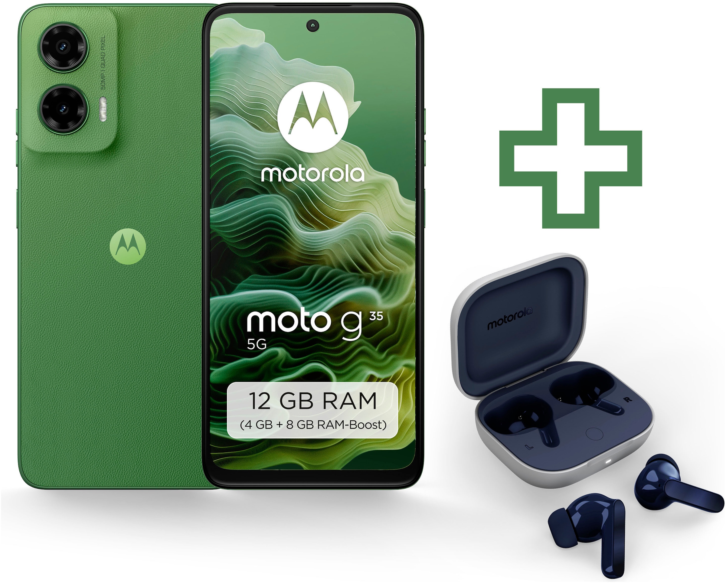 Motorola Smartphone »moto g35 5G + moto buds«, Leaf Green