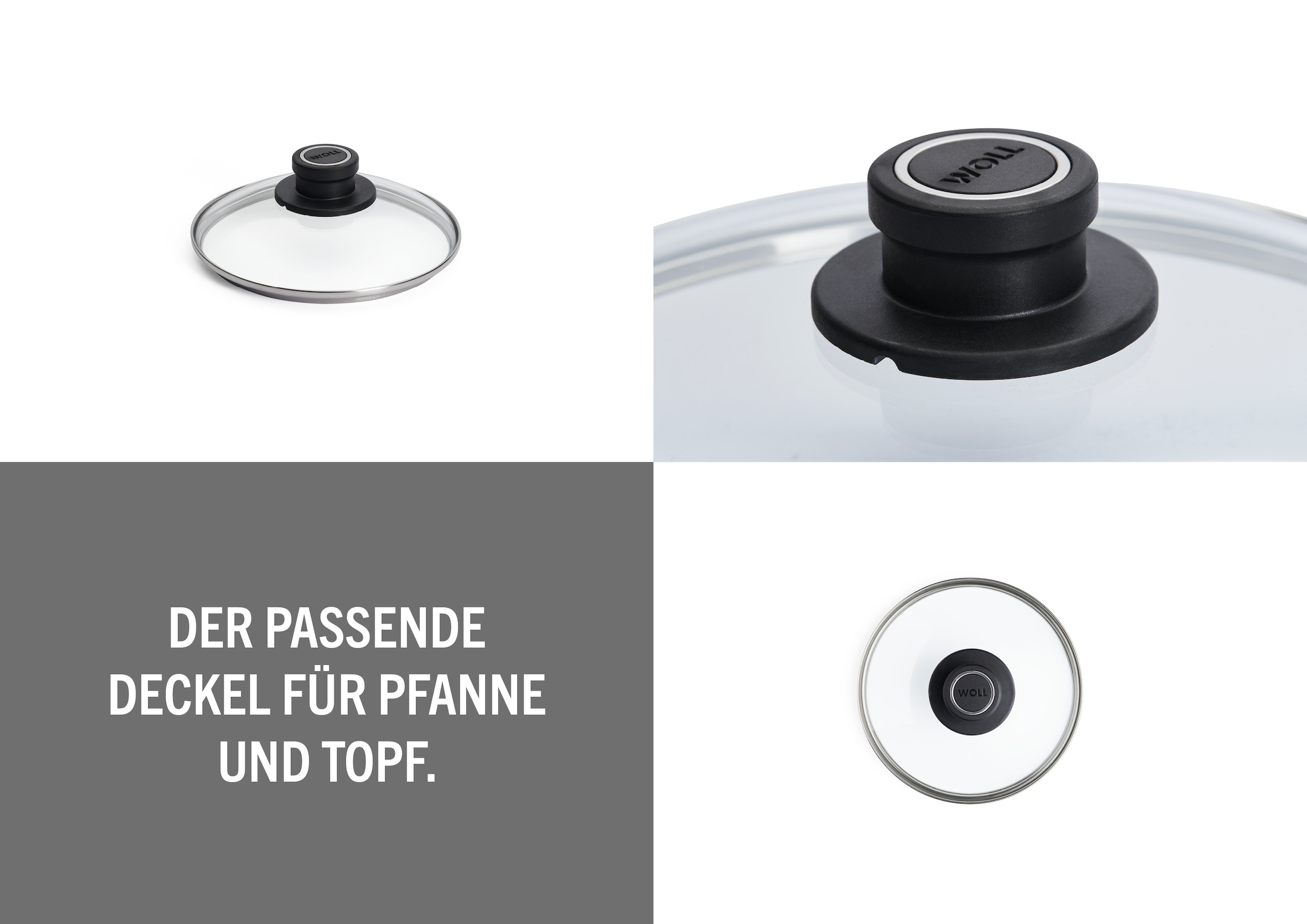 WOLL 1100000002199 »WOLL Sicherheitsglasdeckel, rund« Hitzebeständig, Spülmaschinengeeignet, für Pfannen und Töpfe