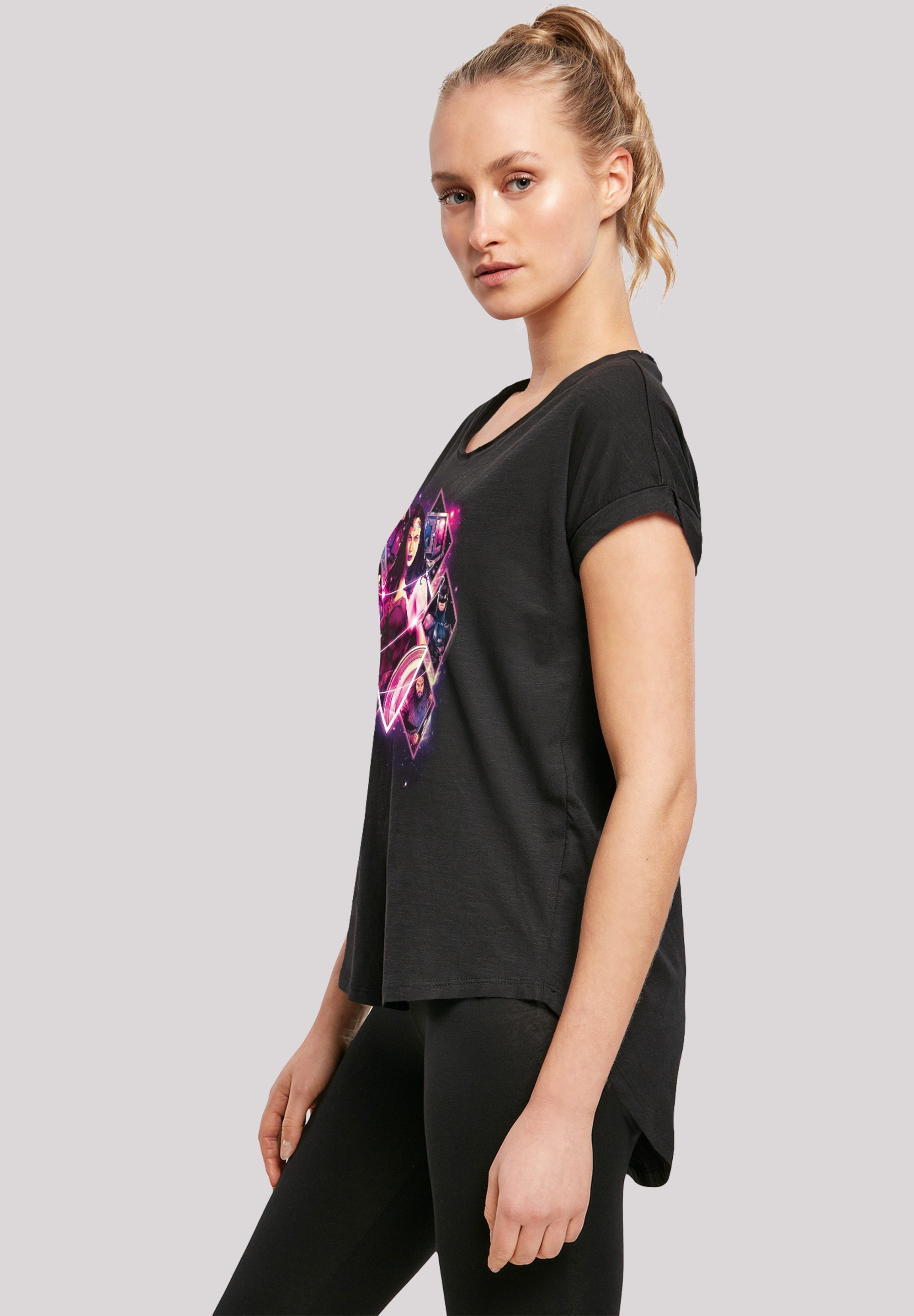 F4NT4STIC T-Shirt »DC Comics Justice League Superhelden«, Damen,Premium Merch,Lang,Longshirt,Bedruckt