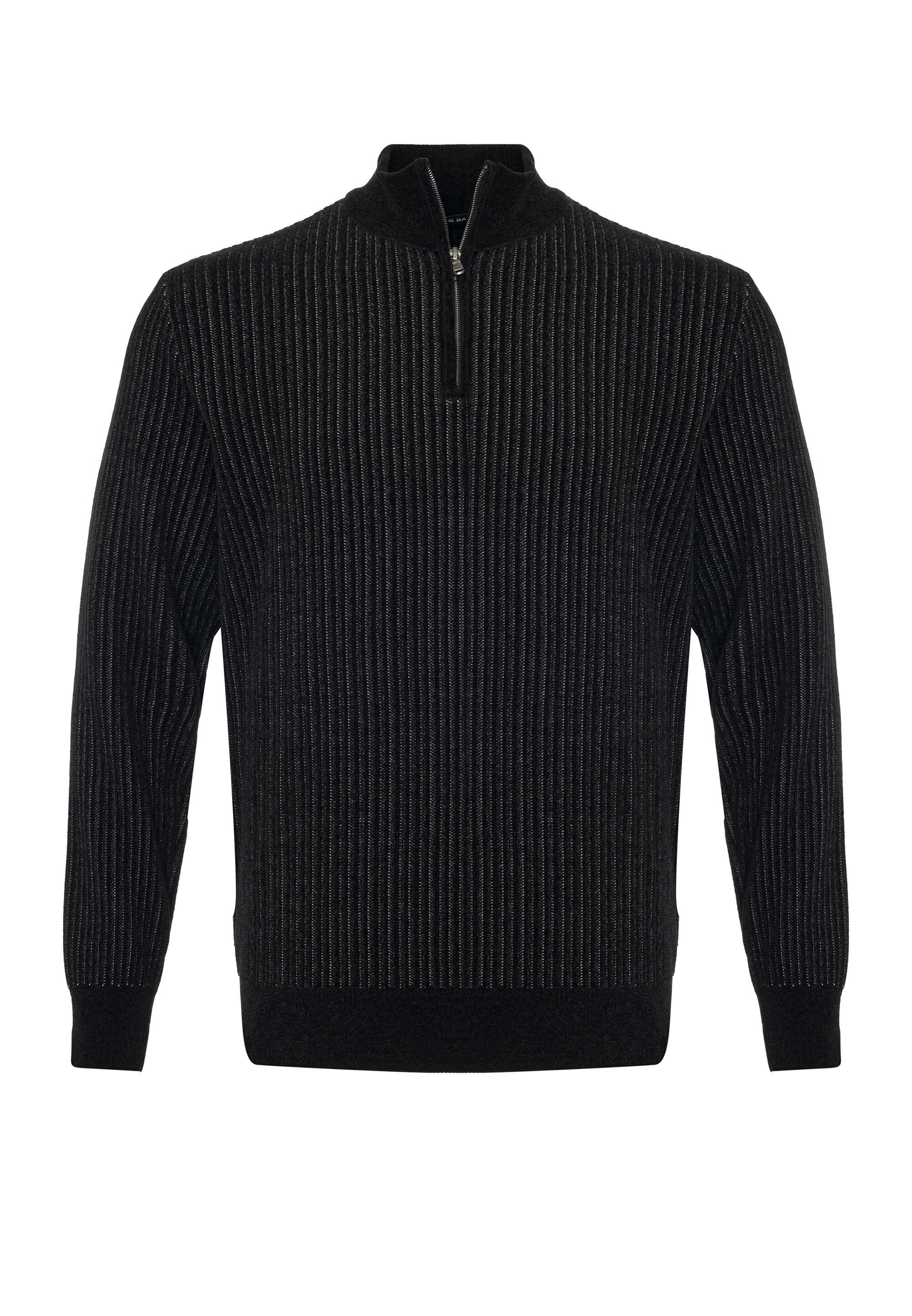 Cipo & Baxx Strickpullover "CP286" 1 Stk. vertikales Rippstrickmuster günstig online kaufen