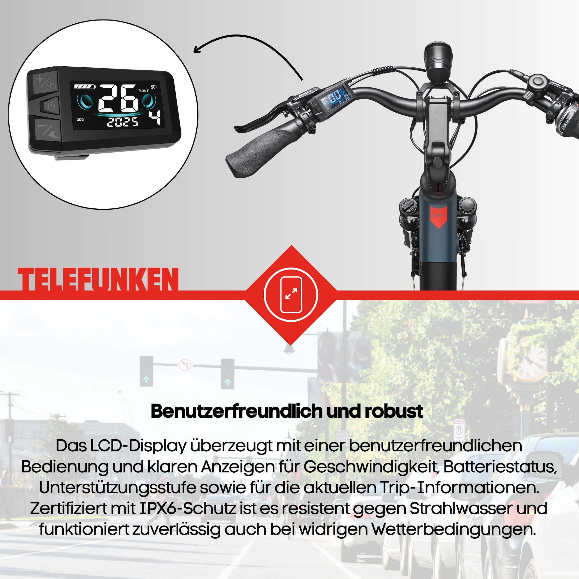 Telefunken »Multitalent RC675« 7 Gang Shimano Nexus Schaltwerk Nabenschaltung Frontmotor 250 W Pedelec, Elektrofahrrad, Damen u. Herren, Scheibenbremsen, 28 Zoll