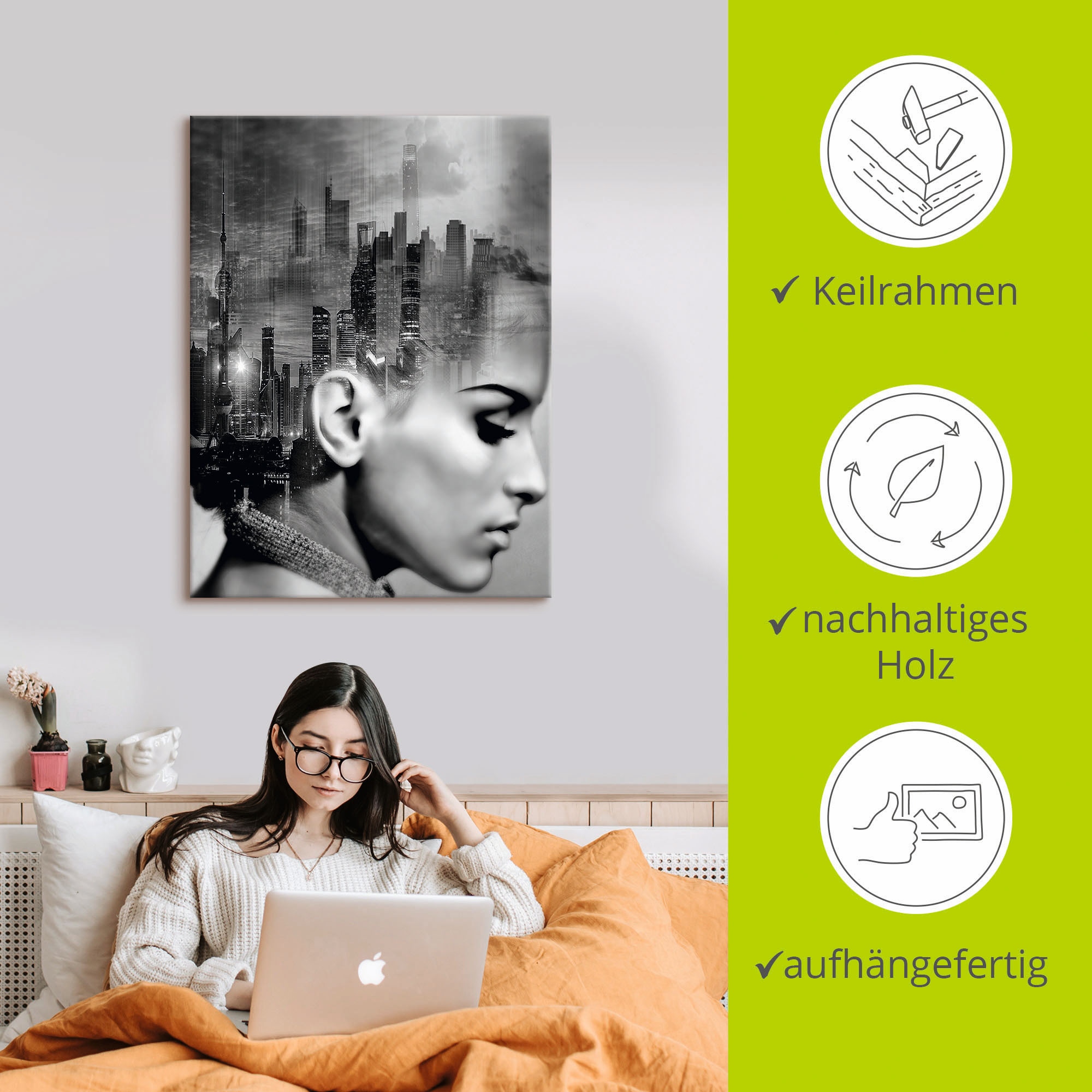 Artland Wandbild »City Soul«, Portrait, als oder Poster Wandaufkleber versch. Größen Leinwandbild, St.), in (1 BAUR kaufen Alubild, 