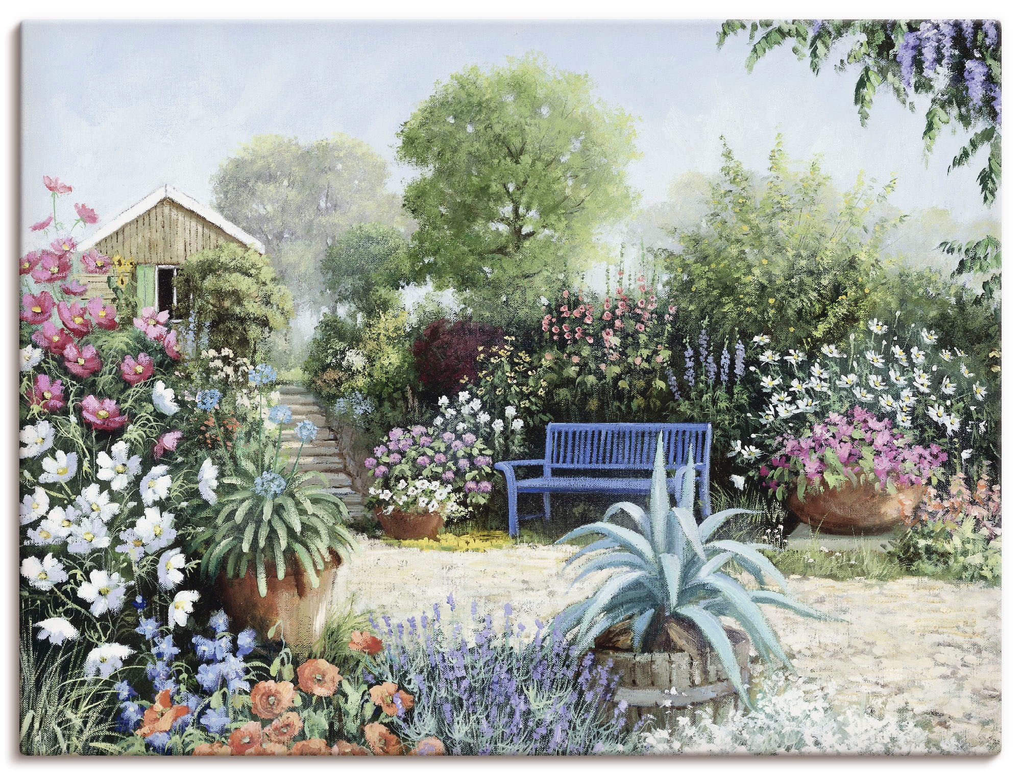 Leinwandbild »Ruhiger Garten«, Garten, (1 St.), auf Keilrahmen gespannt