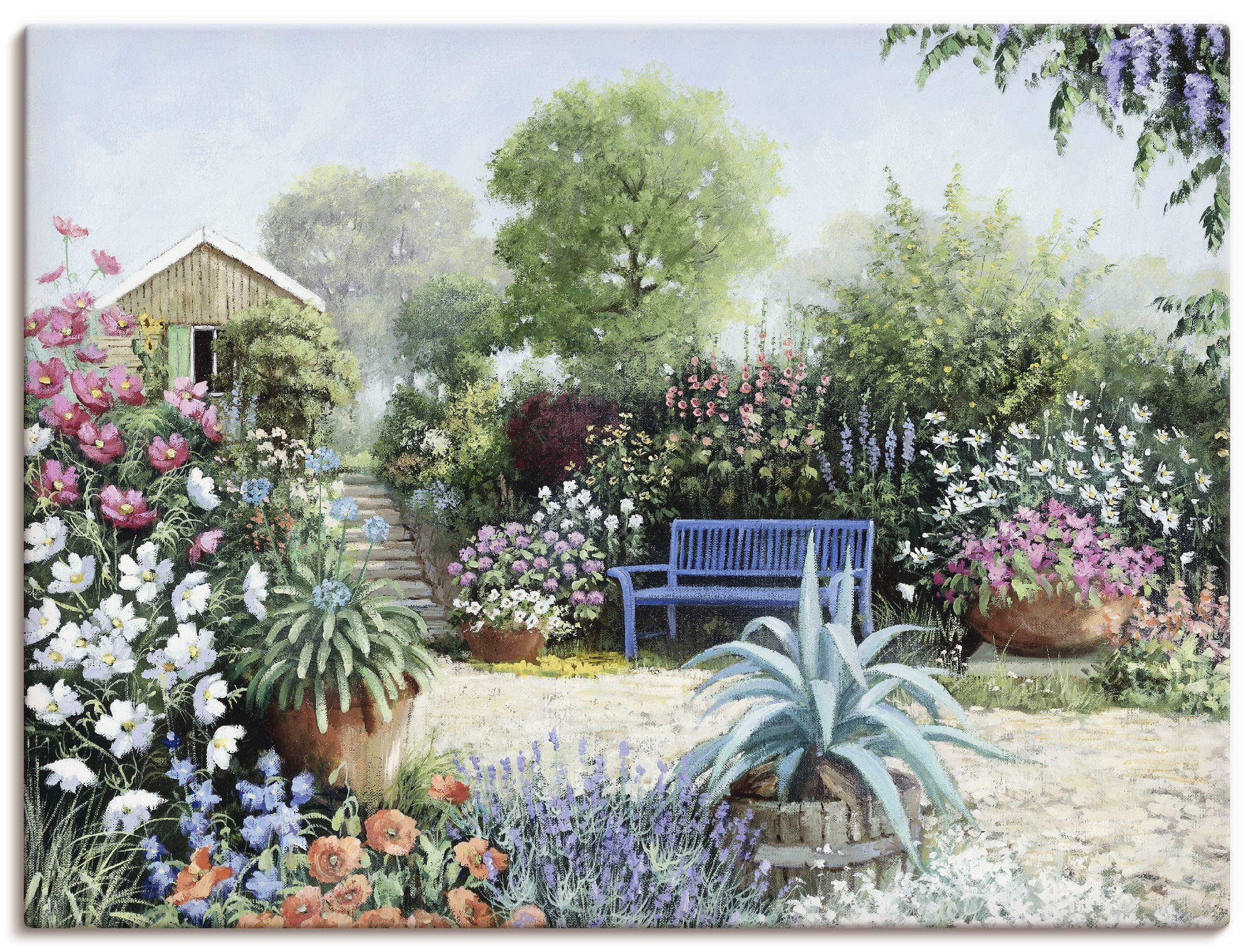Artland Leinwandbild "Ruhiger Garten", Garten, (1 St.), auf Keilrahmen gespannt