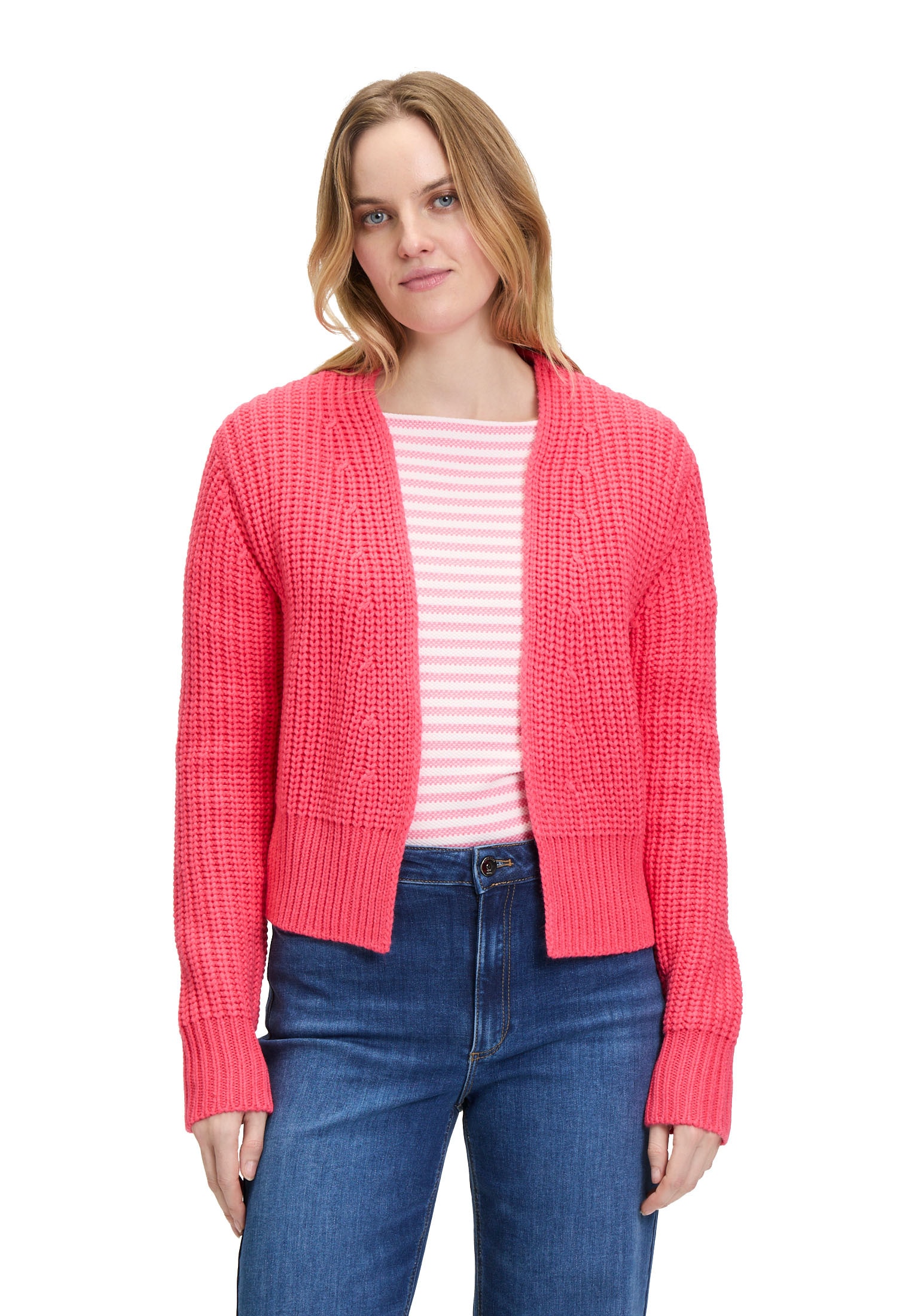 Betty&Co Strickjacke »Betty & Co Grobstrickjacke ohne Verschluss«, Rippbündchen