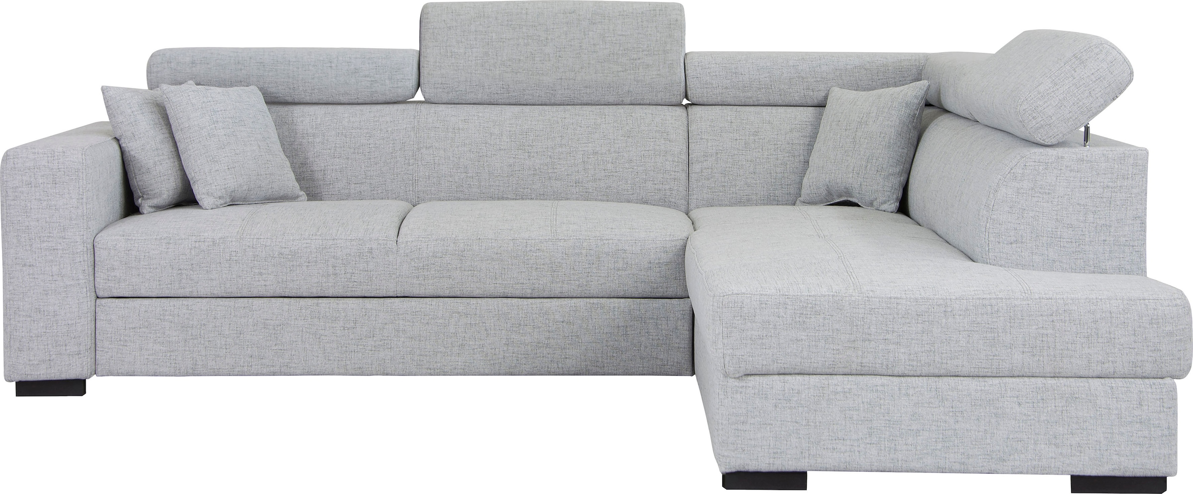 Home affaire Ecksofa "Tulio bequem, bewährte Wellenunterfederung, Breite 267cm, L-Form" wahlweise mit Bettfunktion und Bettkasten, incl. 3 Zierkissen