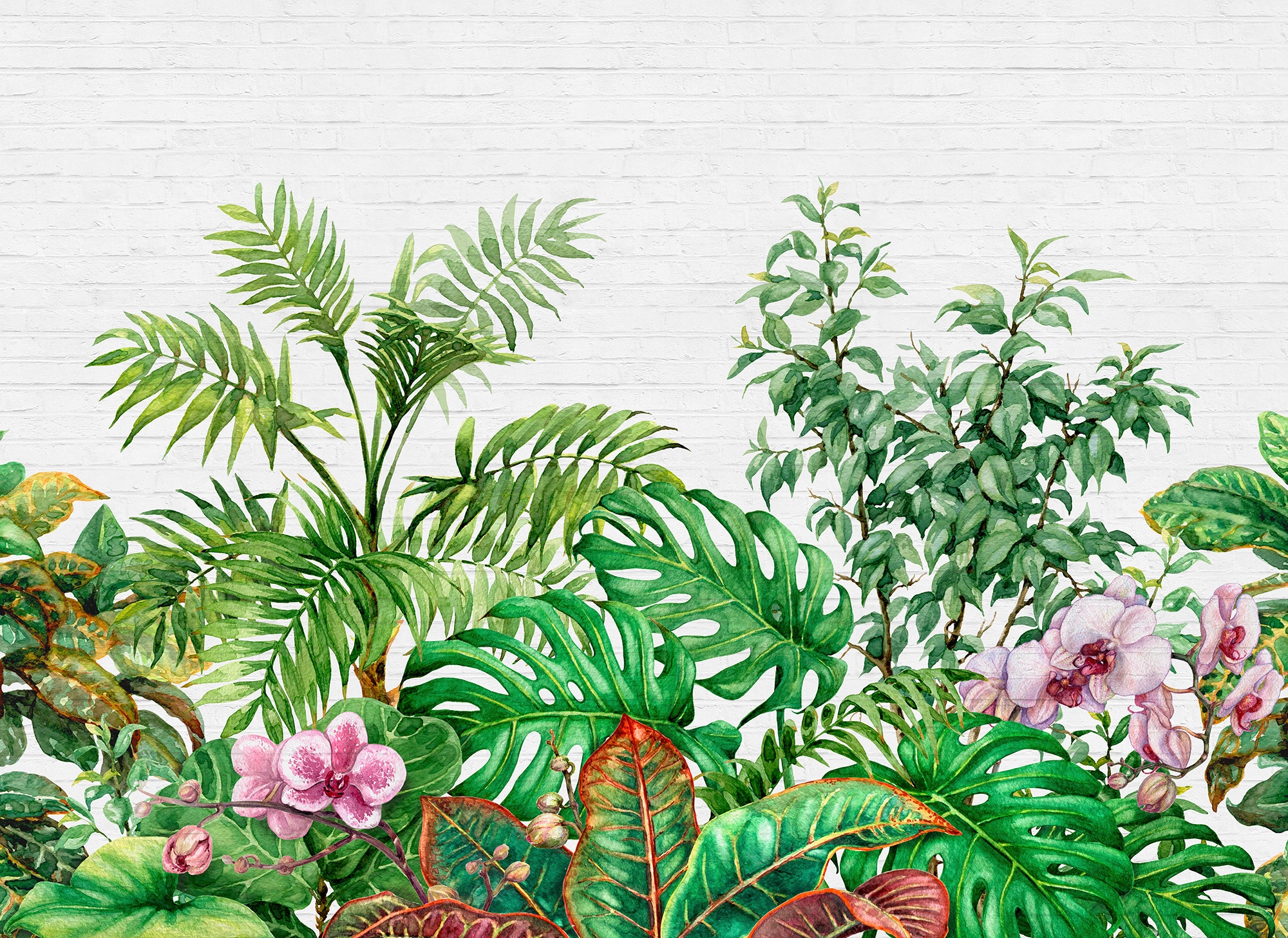 living walls Fototapete "Designwalls Tropical Wall 1" glatt Vlies, Wand, Schräge, Decke