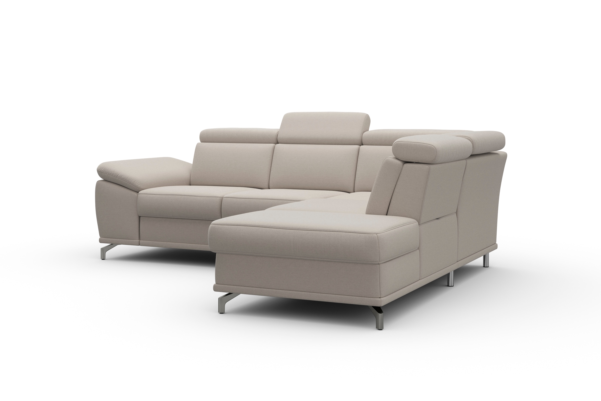 sit&more Ecksofa »Cabrio L-Form«, mit Sitztiefenverstellung und Federkern, 3 Nierenkissen