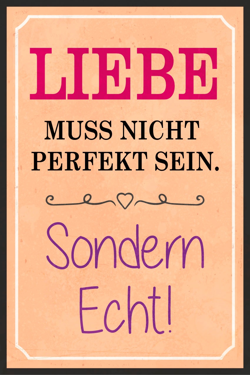 queence Metallbild "Liebe", Schriftzüge-Schriftzug, (1 St.), Stahlschild, B günstig online kaufen
