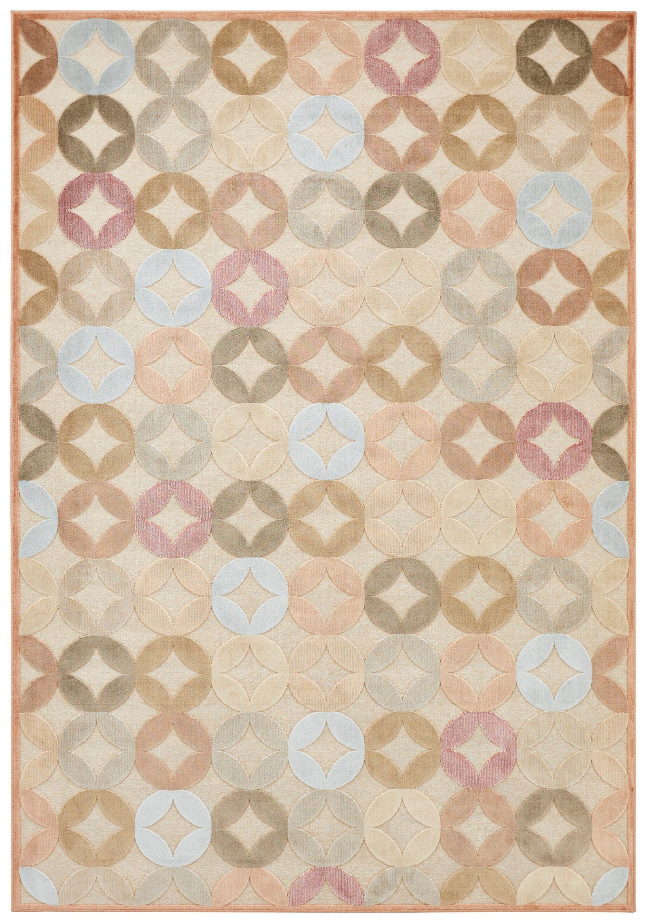 ELLE DECORATION Teppich »Chiers«, rechteckig, 8 mm Höhe, Kurzflor, Velour, Geometrisches Muster, Hoch-Tief Struktur