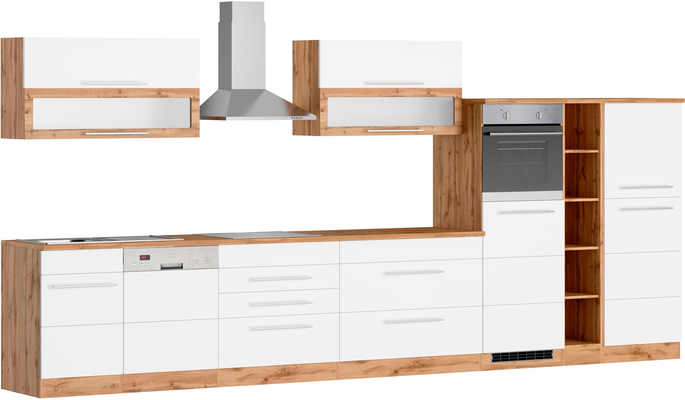 KOCHSTATION "KS-Wien" Breite 440 cm, wahlweise mit E-Geräten