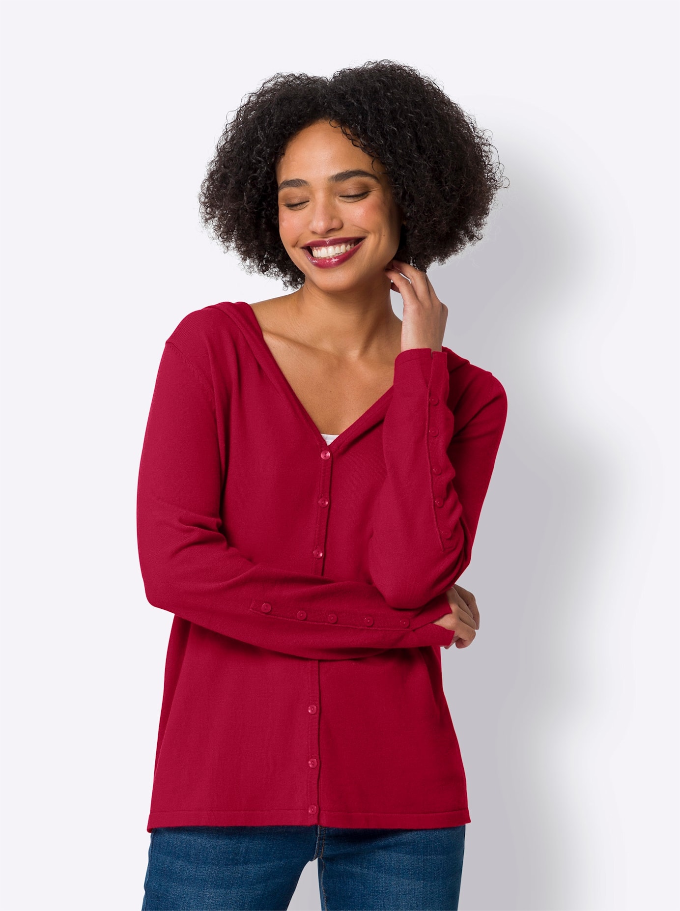heine Kapuzenstrickjacke günstig online kaufen