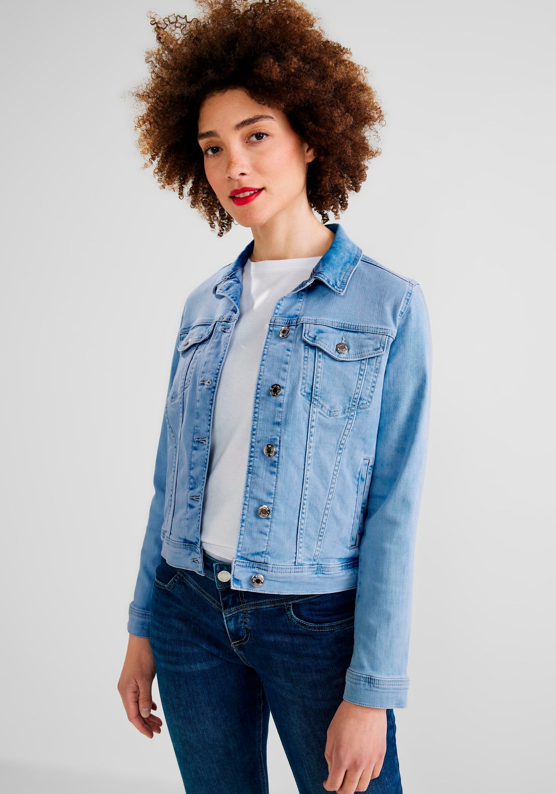 STREET ONE Jeansjacke mit Brusttaschen und Eingriffstaschen