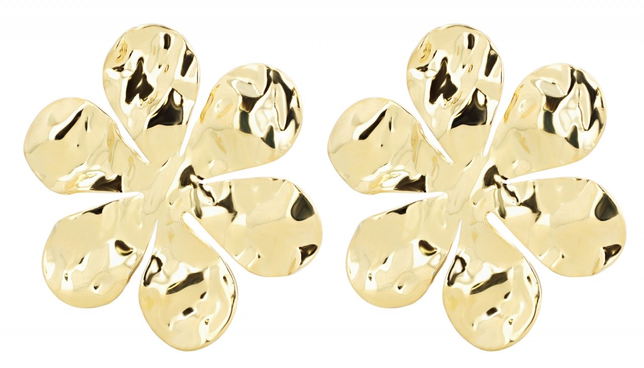 Adelia's Women Stainless Steel Flower Stud Earrings Silver 2