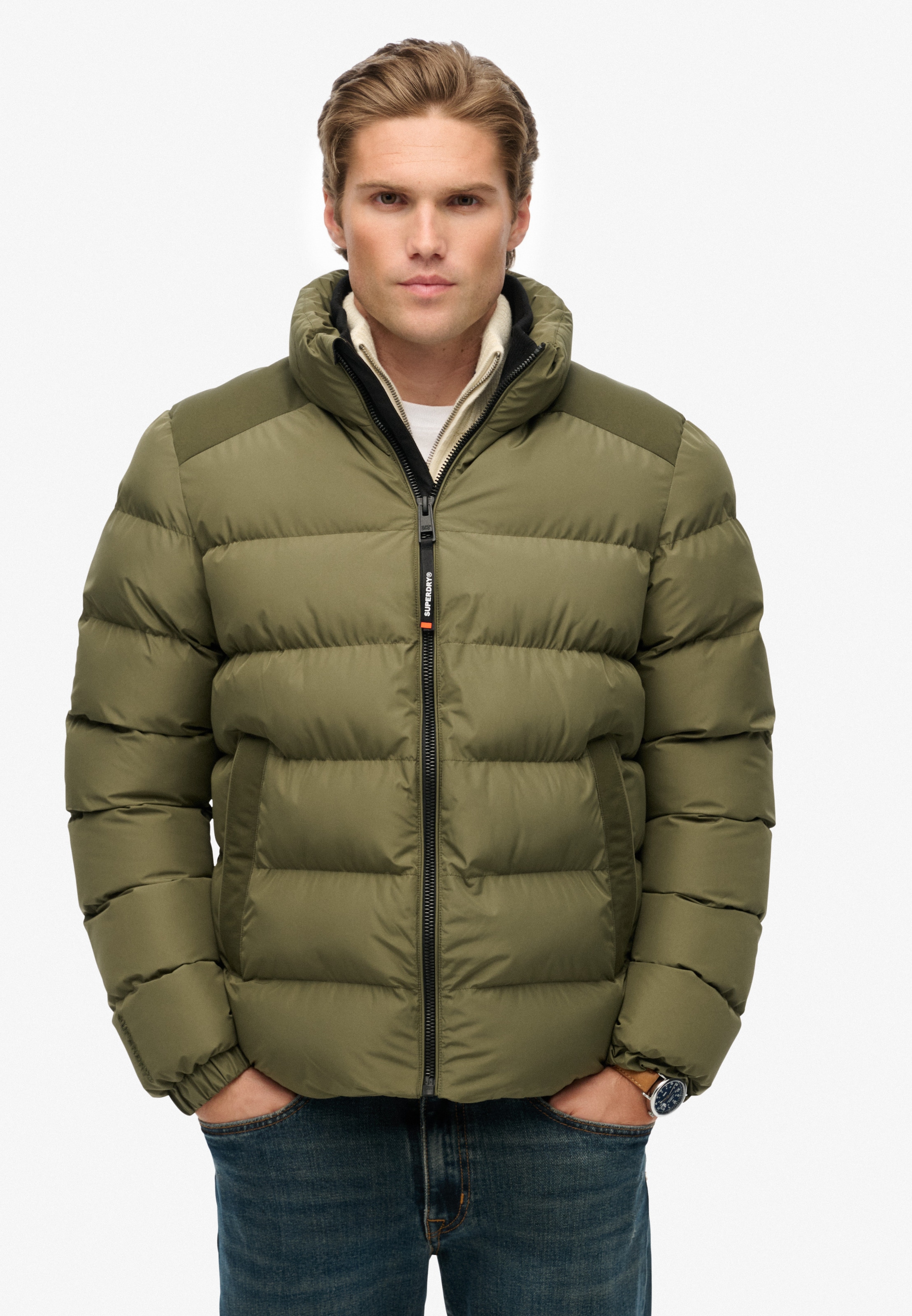 Superdry Steppjacke "SPORTS PUFFER JACKET" ohne Kapuze günstig online kaufen